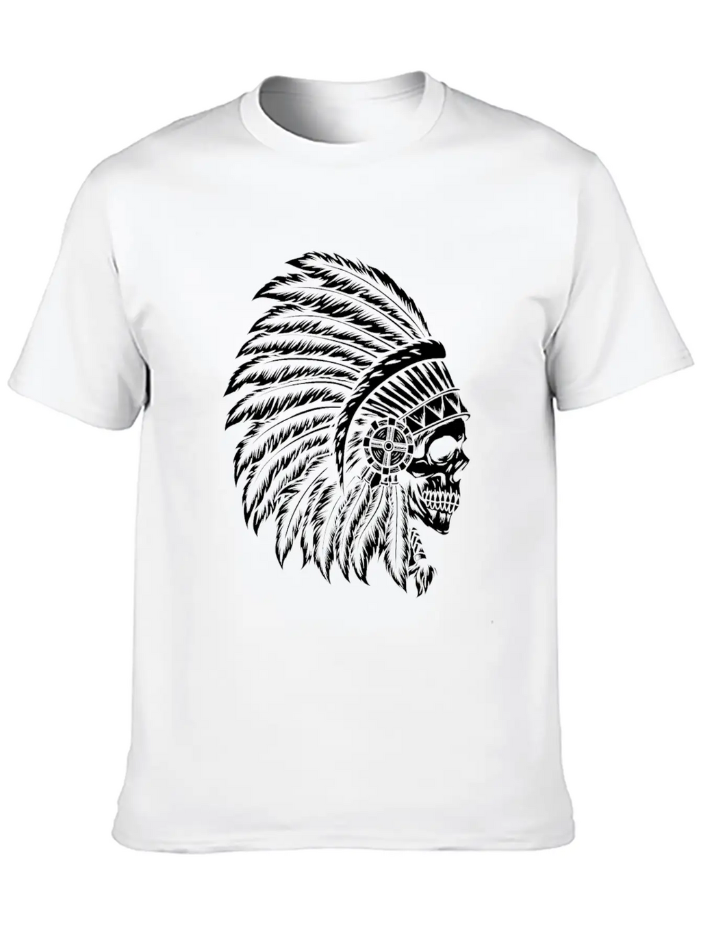 Indigenous Native American Skull Head Classic Cotton Tee – Unisex Comfort For Any Season
