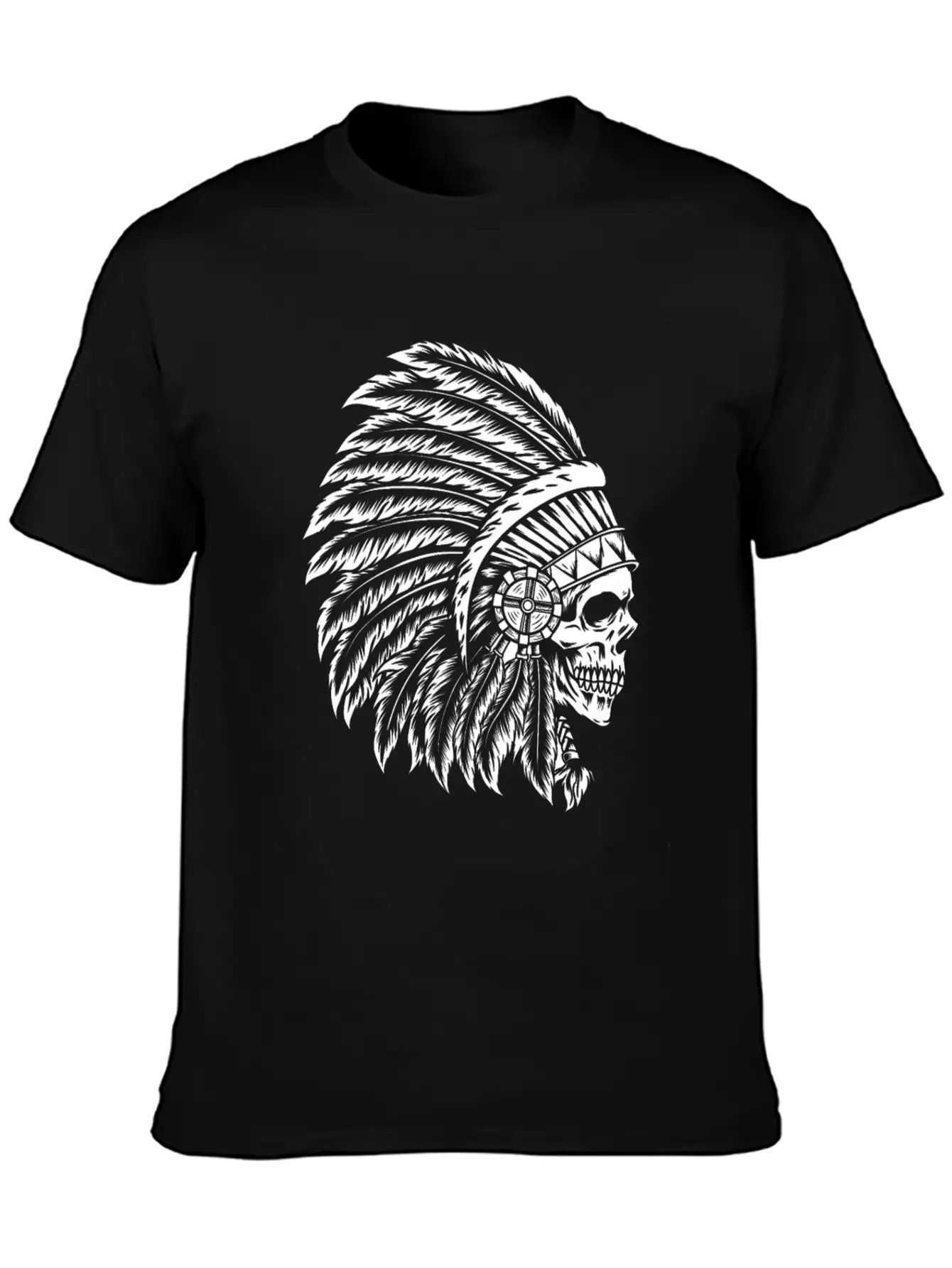 Indigenous Native American Skull Head Classic Cotton Tee – Unisex Comfort For Any Season