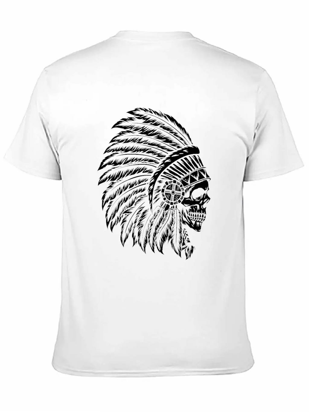 Indigenous Native American Skull Head Classic Cotton Tee – Unisex Comfort For Any Season