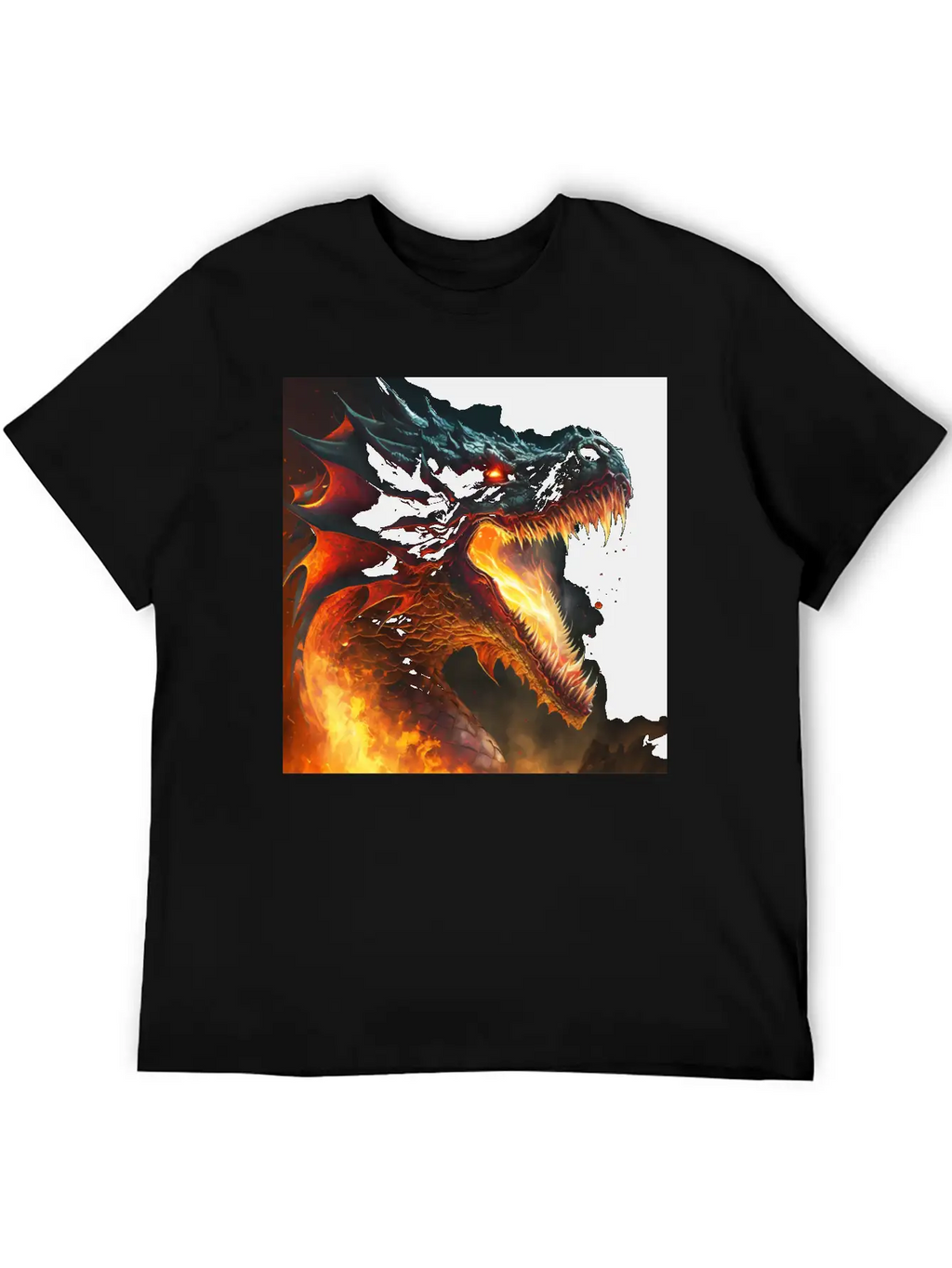 Inferno's Fury: The Dragon's Ascent Unisex Casual T-Shirt – Clean Design For Daily Comfort