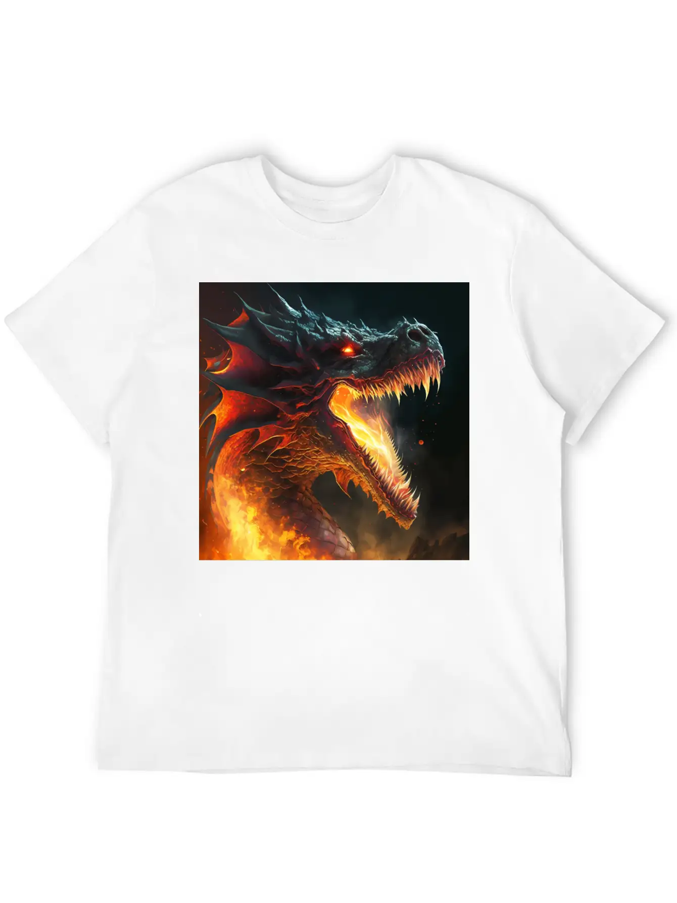 Inferno's Fury: The Dragon's Ascent Unisex Casual T-Shirt – Clean Design For Daily Comfort