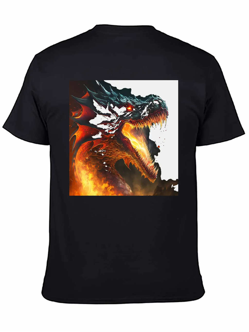 Inferno's Fury: The Dragon's Ascent Unisex Casual T-Shirt – Clean Design For Daily Comfort