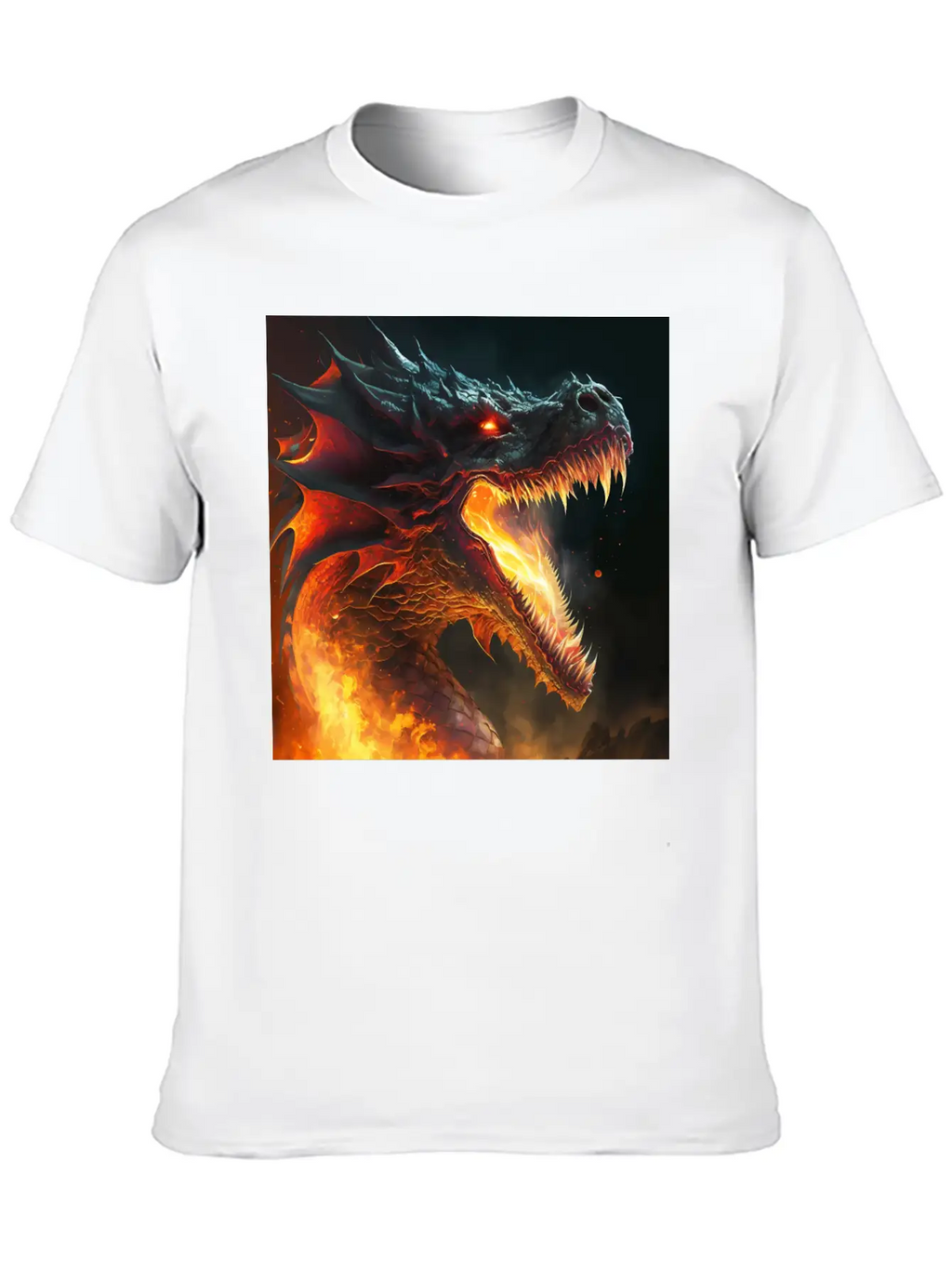 Inferno's Fury: The Dragon's Ascent Unisex Casual T-Shirt – Clean Design For Daily Comfort