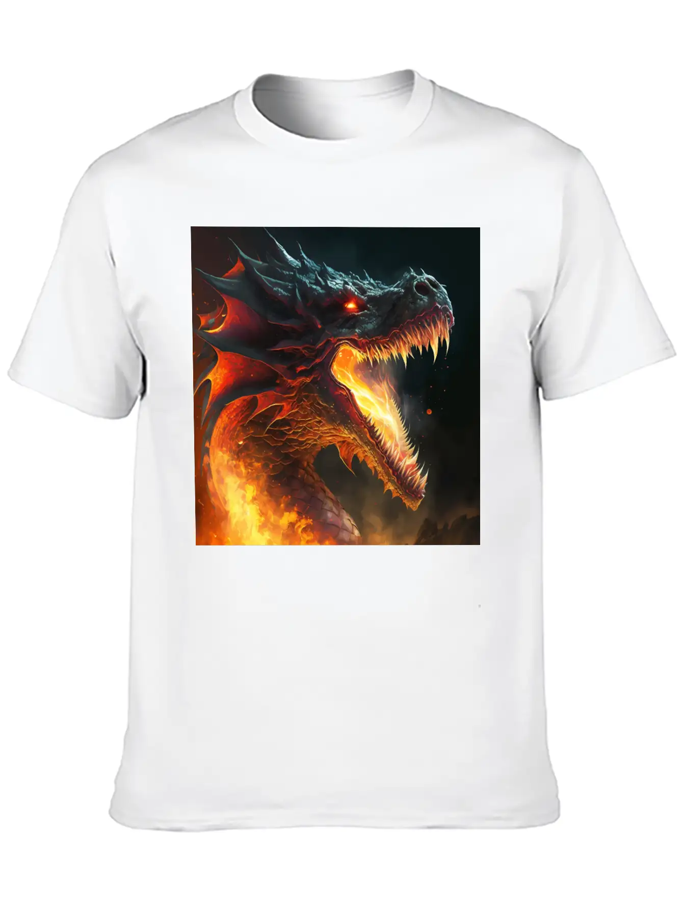 Inferno's Fury: The Dragon's Ascent Unisex Casual T-Shirt – Clean Design For Daily Comfort