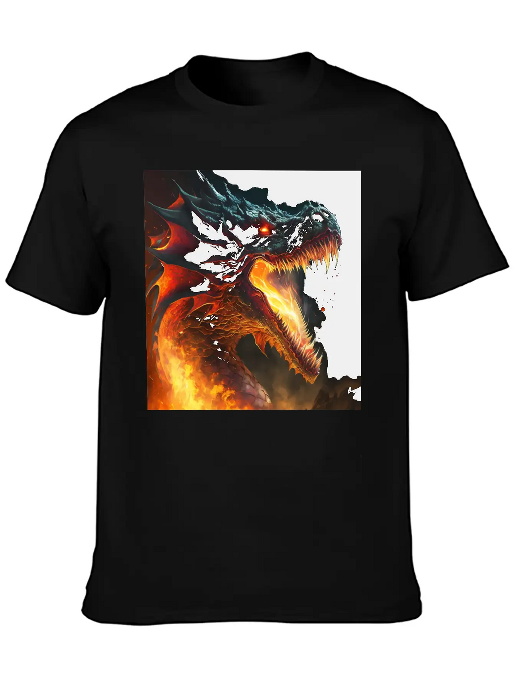 Inferno's Fury: The Dragon's Ascent Unisex Casual T-Shirt – Clean Design For Daily Comfort