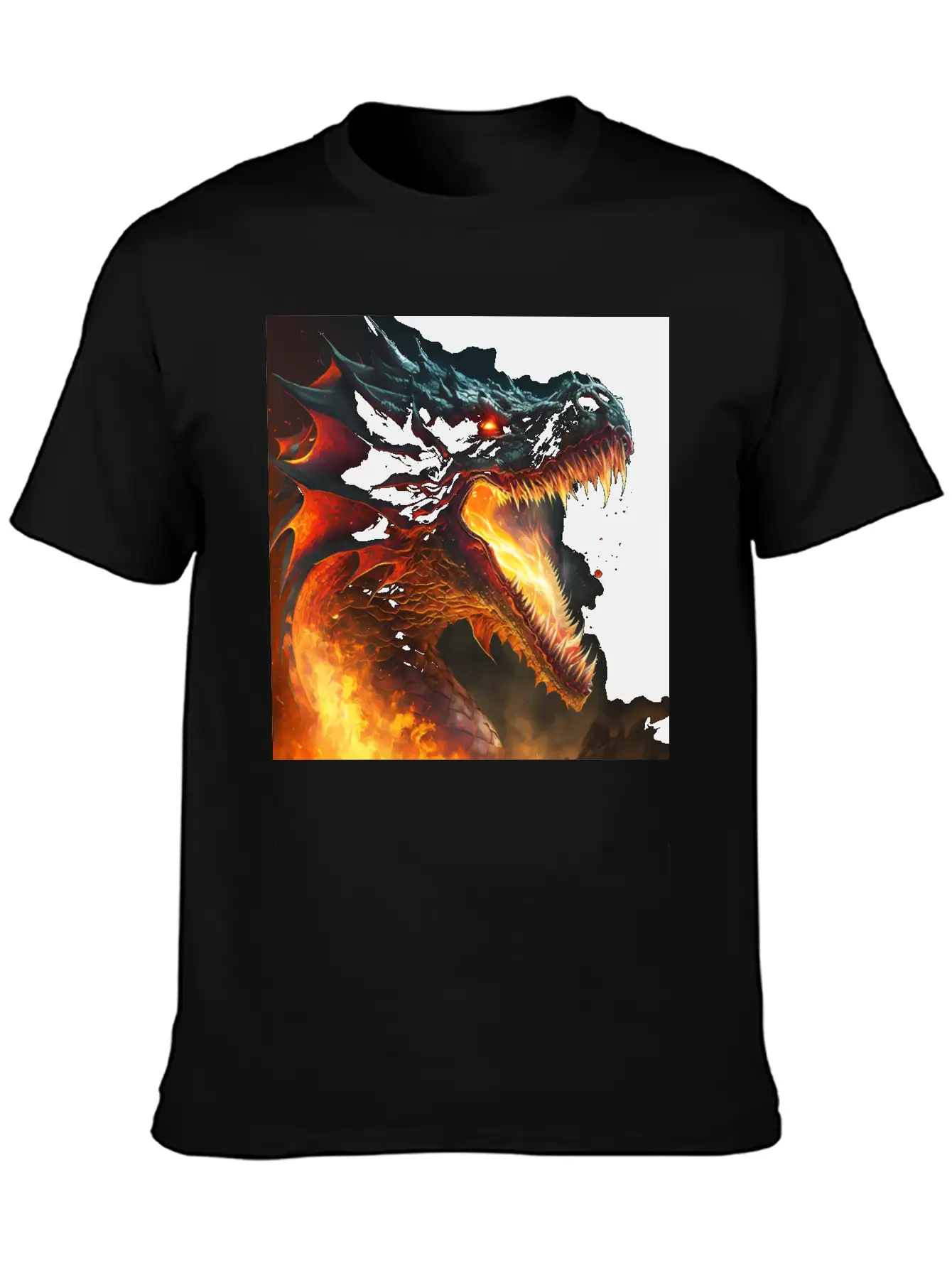 Inferno's Fury: The Dragon's Ascent Unisex Casual T-Shirt – Clean Design For Daily Comfort