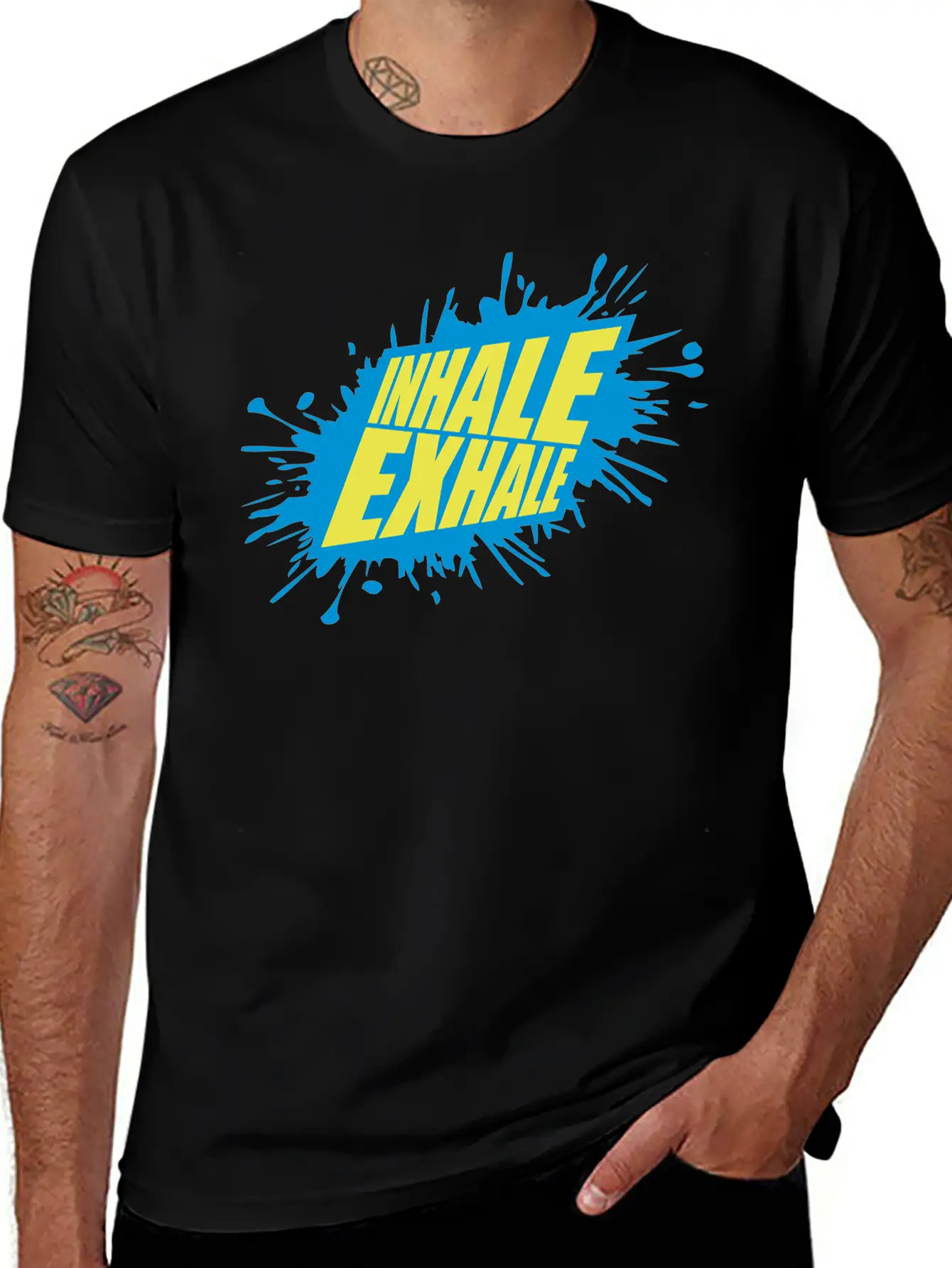 Inhale Exhale Yoga Quote Classic Cotton Tee – Unisex Comfort For Any Season