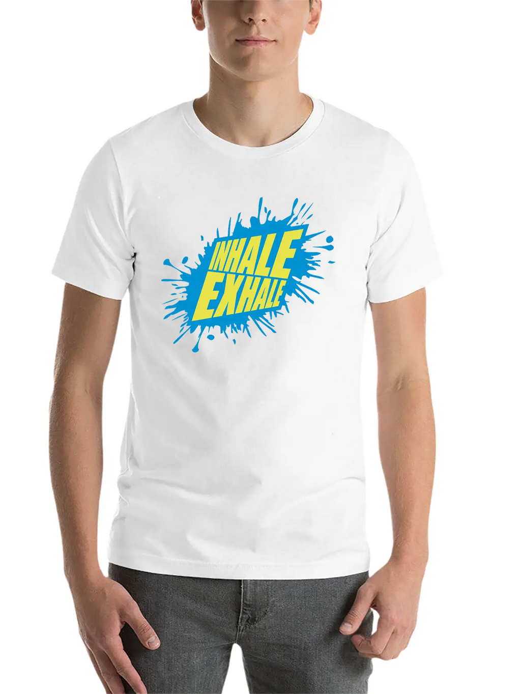 Inhale Exhale Yoga Quote Classic Cotton Tee – Unisex Comfort For Any Season