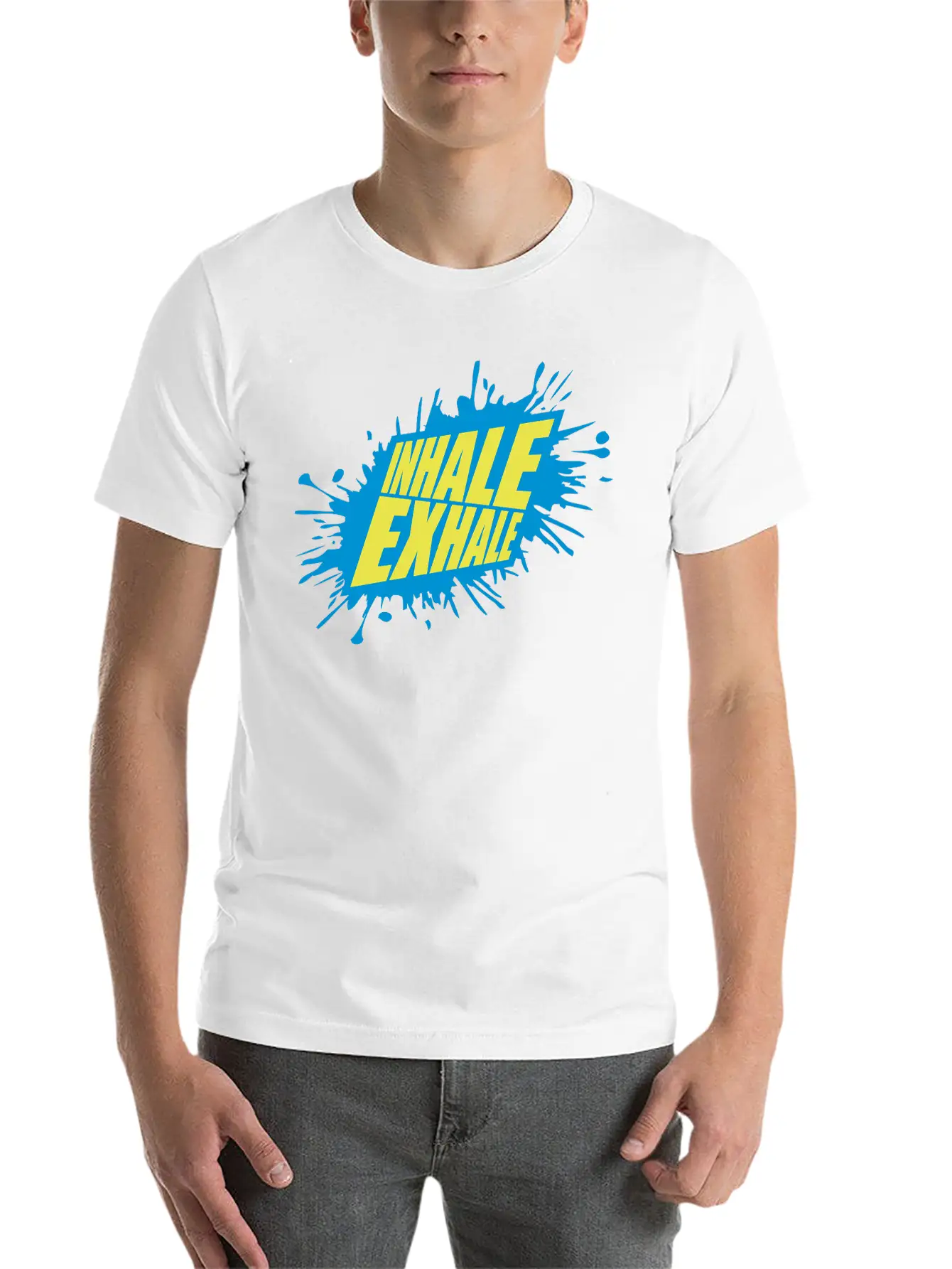 Inhale Exhale Yoga Quote Classic Cotton Tee – Unisex Comfort For Any Season