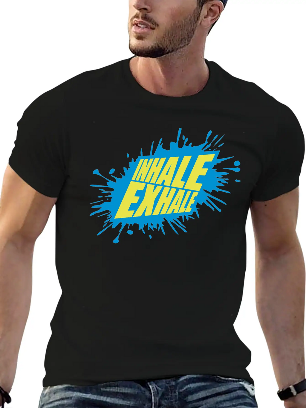 Inhale Exhale Yoga Quote Classic Cotton Tee – Unisex Comfort For Any Season