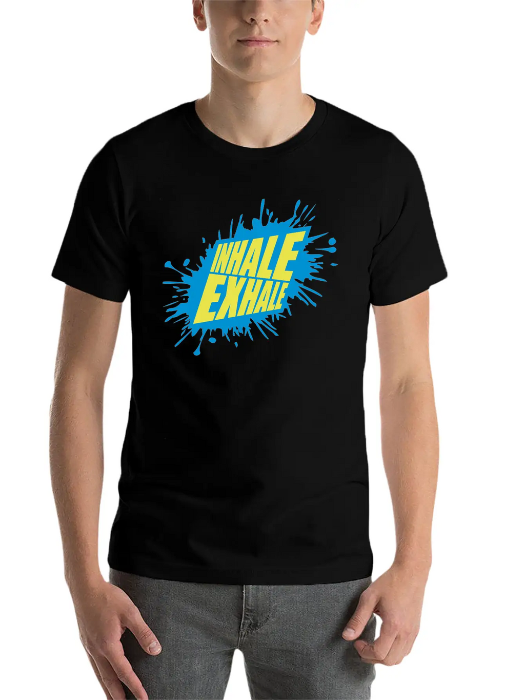 Inhale Exhale Yoga Quote Classic Cotton Tee – Unisex Comfort For Any Season