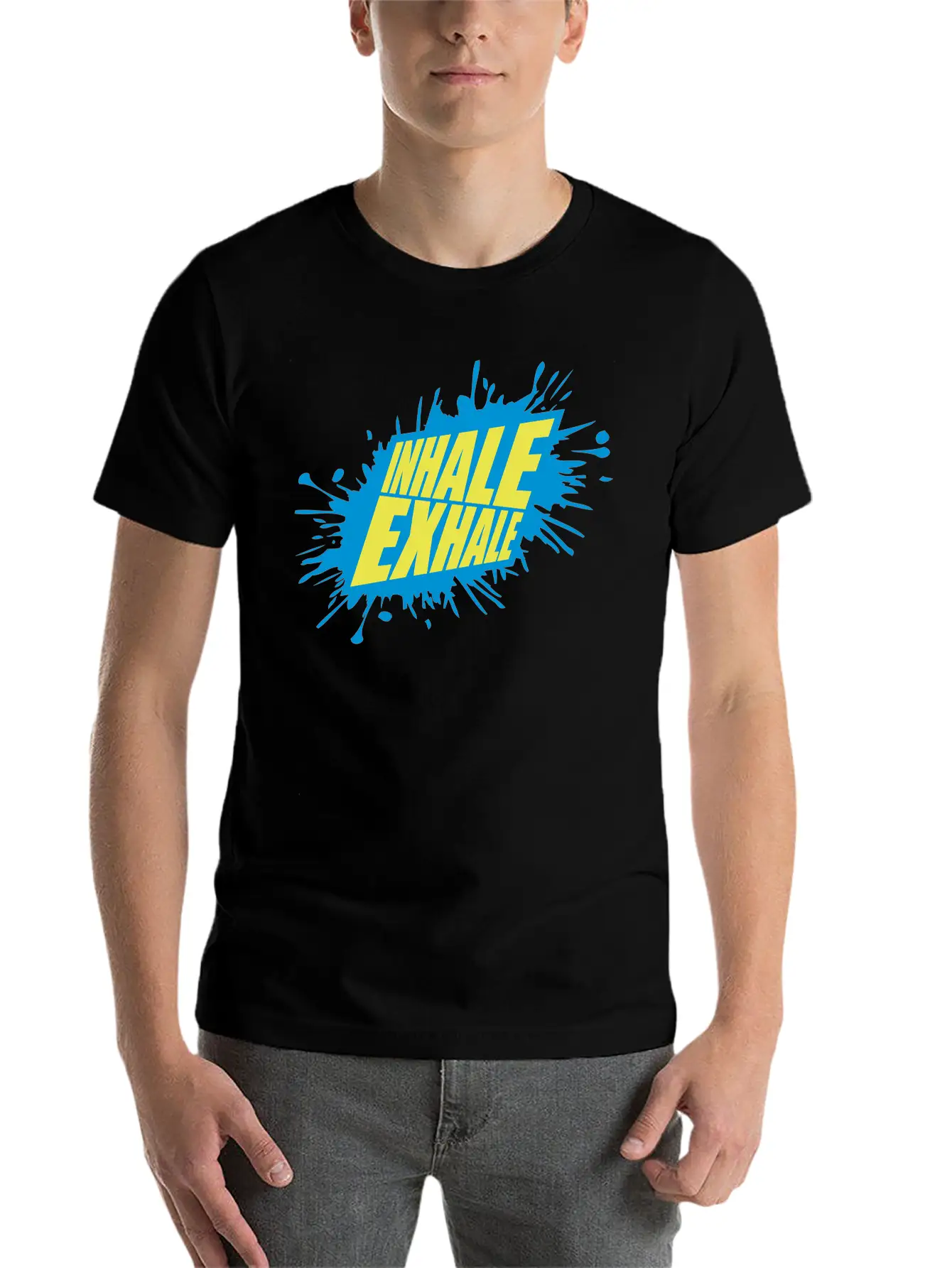 Inhale Exhale Yoga Quote Classic Cotton Tee – Unisex Comfort For Any Season