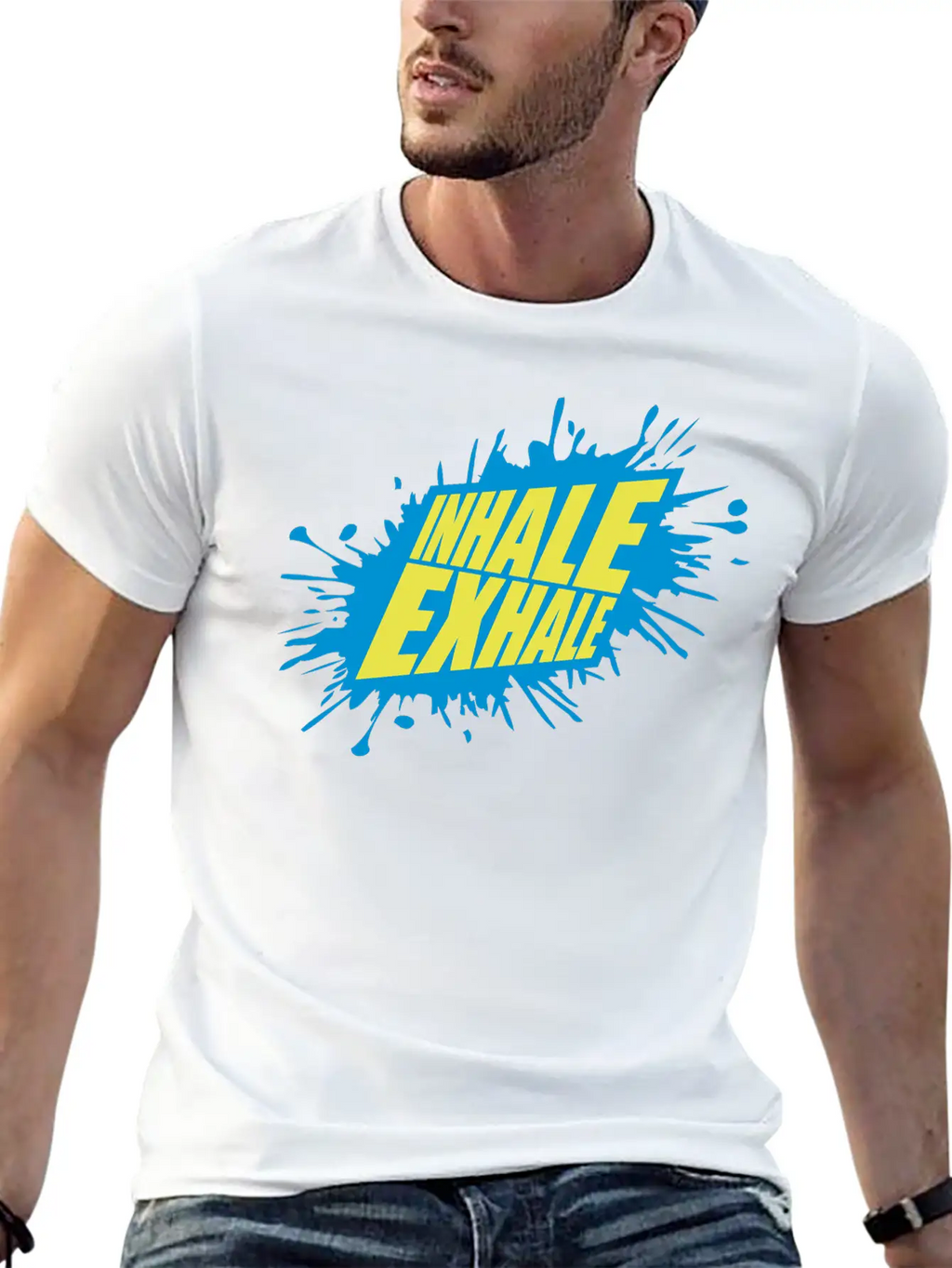 Inhale Exhale Yoga Quote Classic Cotton Tee – Unisex Comfort For Any Season