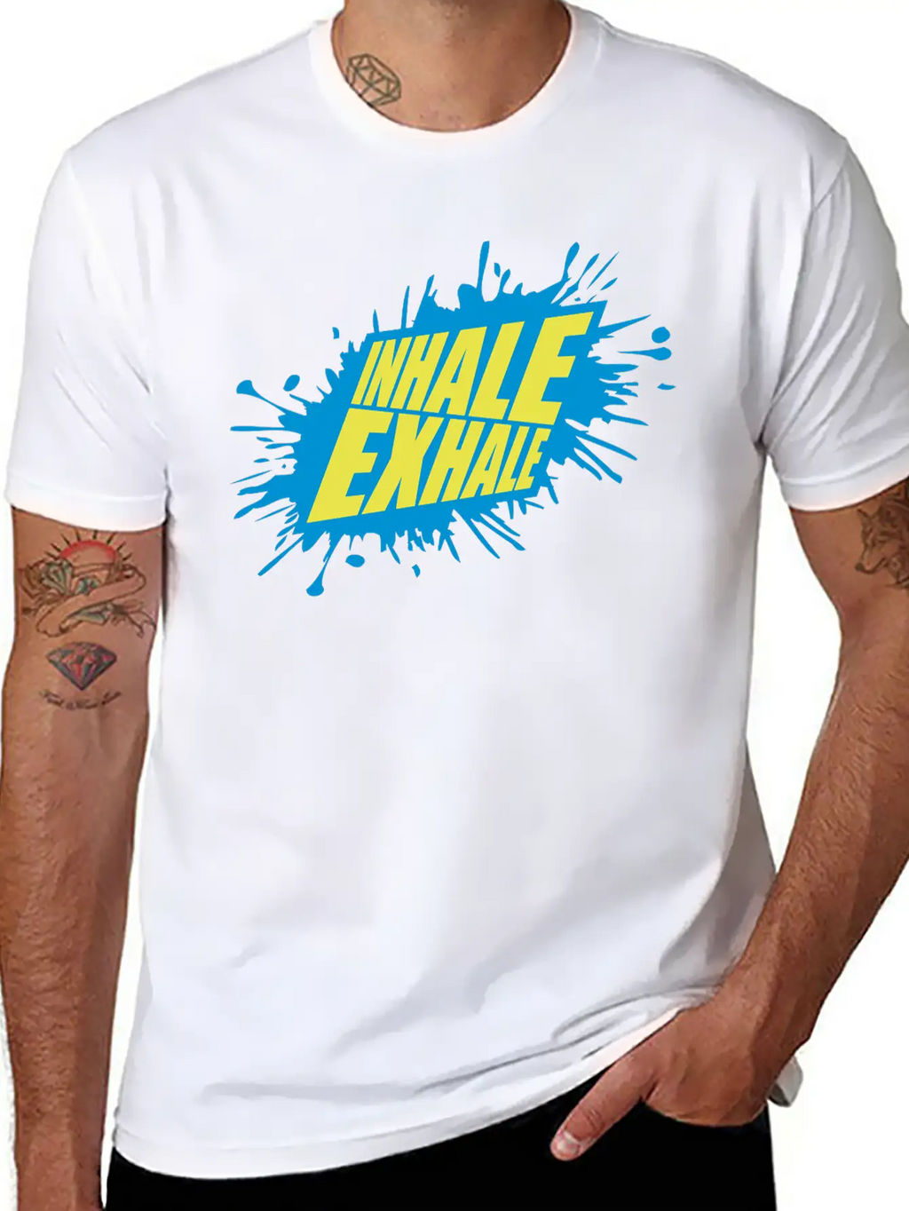Inhale Exhale Yoga Quote Classic Cotton Tee – Unisex Comfort For Any Season