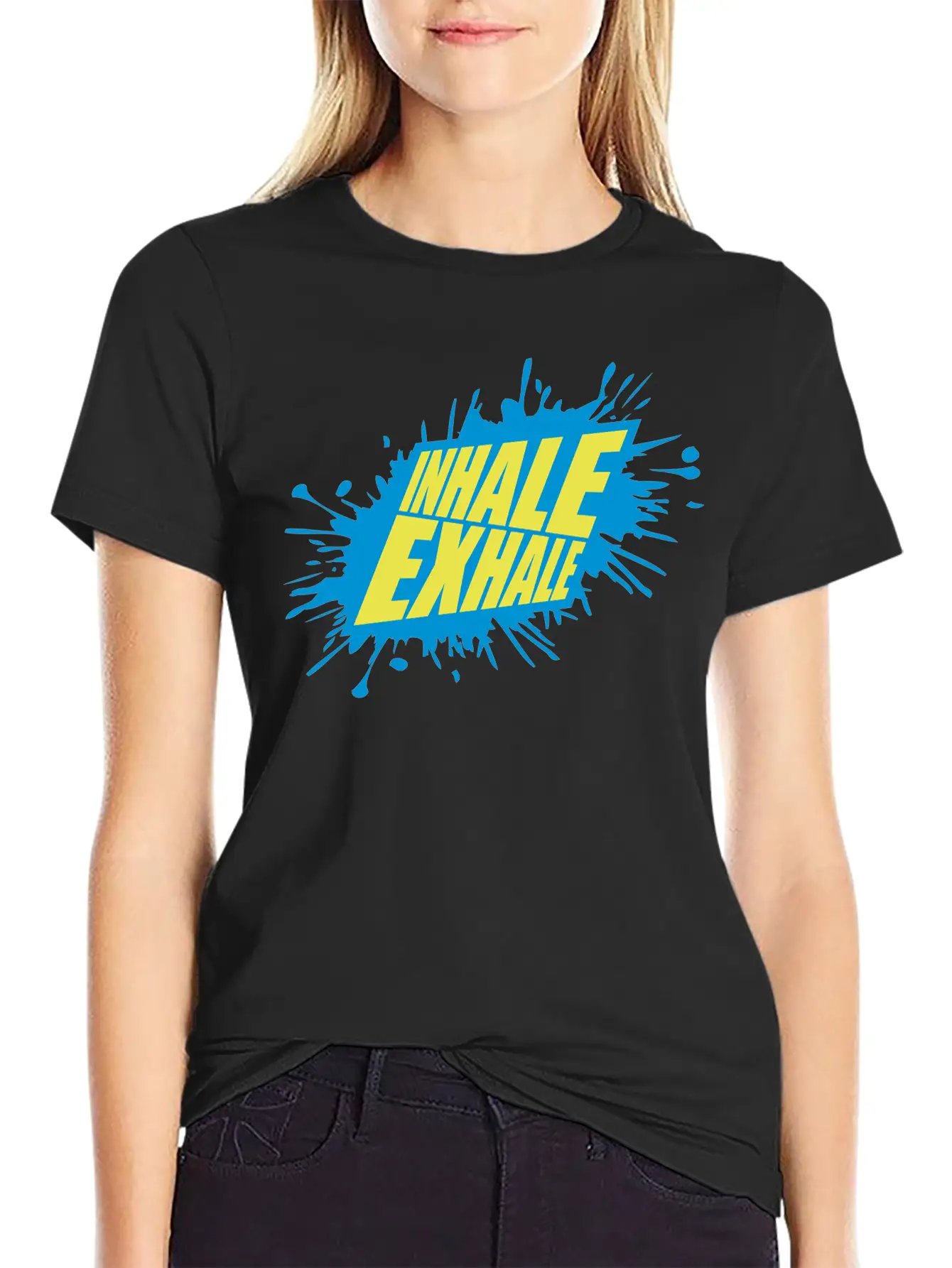 Inhale Exhale Yoga Quote Classic Cotton Tee – Unisex Comfort For Any Season