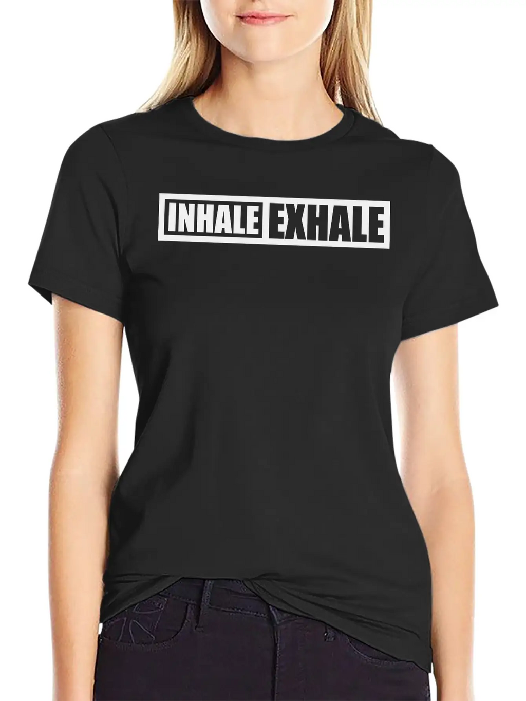 Inhale Exhale Yoga Quote Unisex Casual T-Shirt – Clean Design For Daily Comfort