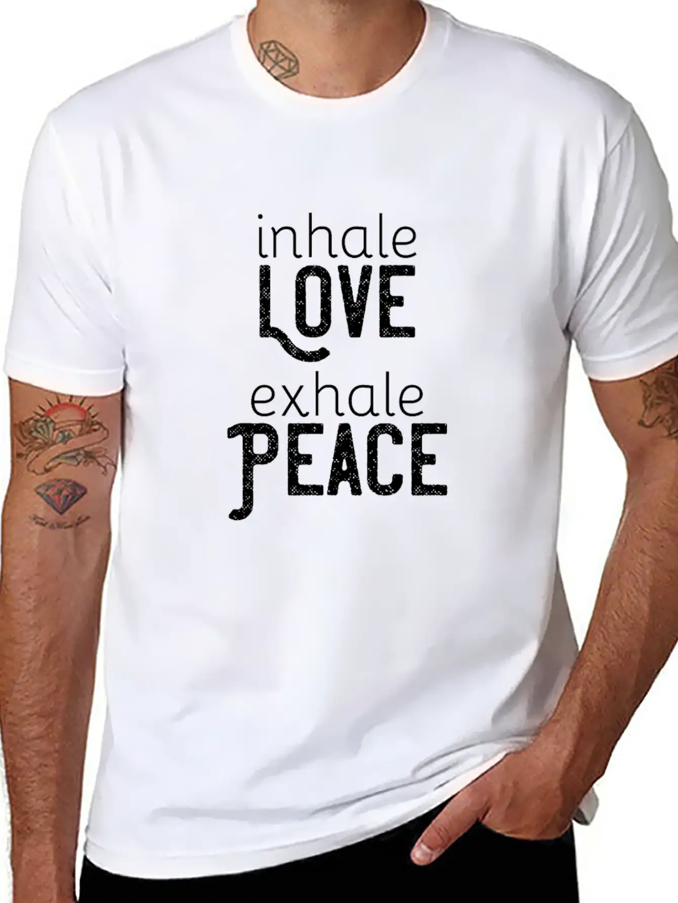 Inhale Love Exhale Peace Relaxed Everyday Tee – Lightweight And Durable Cotton