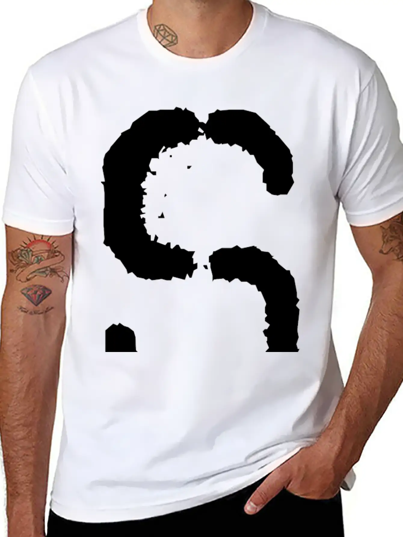Initial S, Distorted Letter S Classic Cotton Tee – Unisex Comfort For Any Season