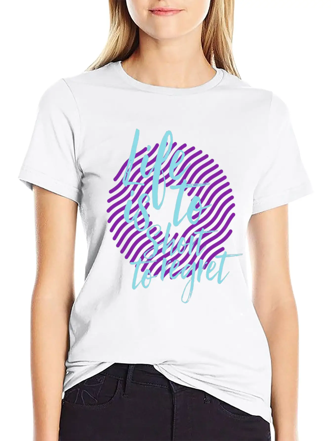 Inspiration Saying Life Breathable Soft Cotton T-Shirt – Timeless Casual Look