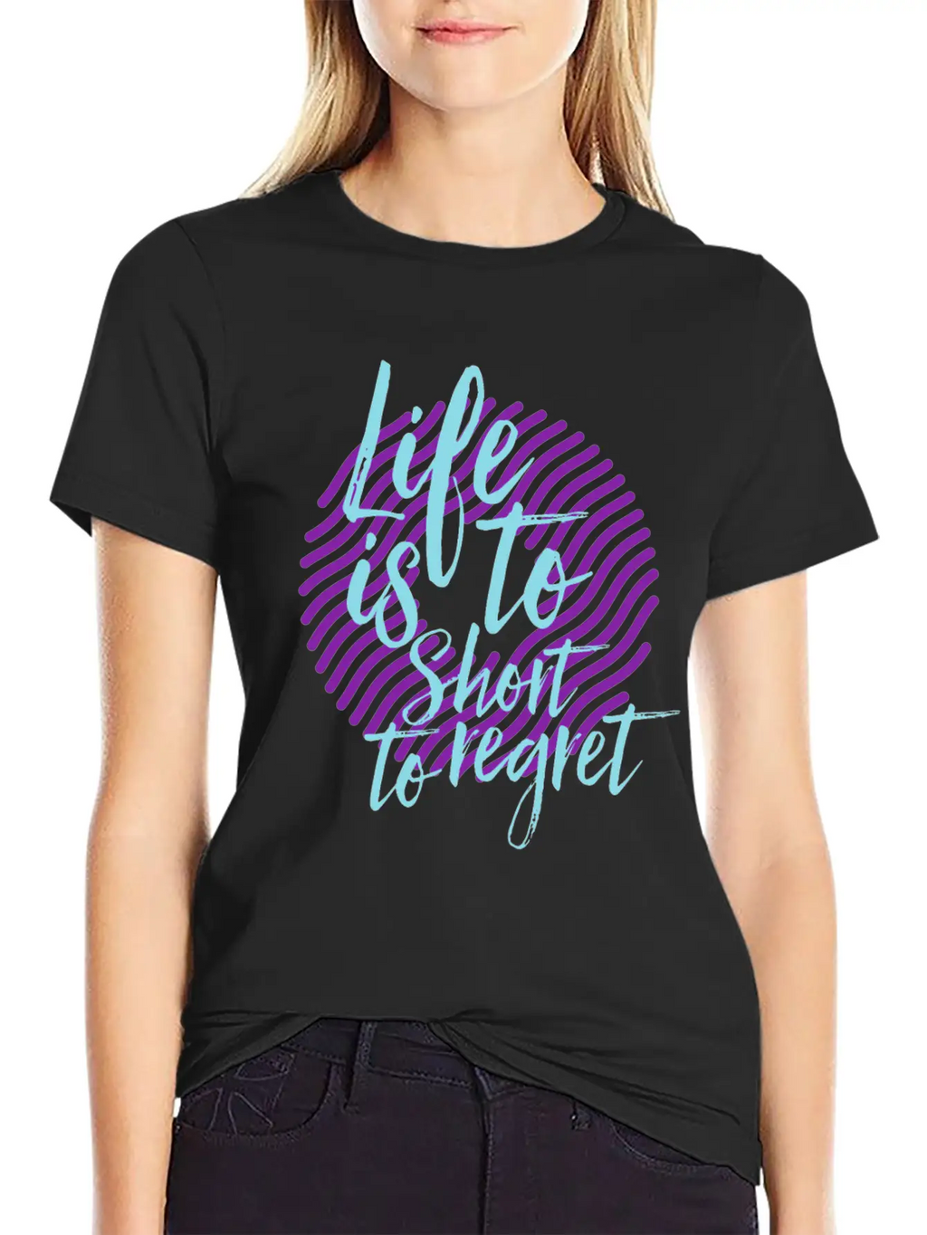Inspiration Saying Life Breathable Soft Cotton T-Shirt – Timeless Casual Look