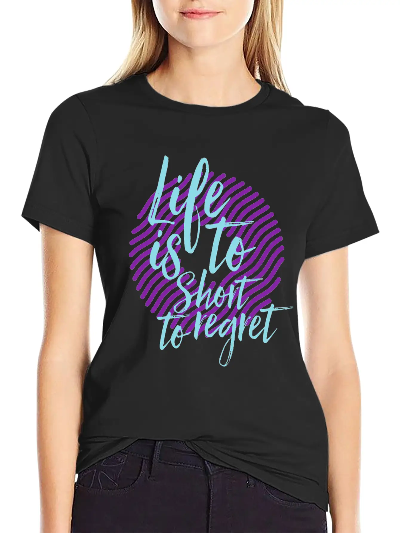 Inspiration Saying Life Breathable Soft Cotton T-Shirt – Timeless Casual Look