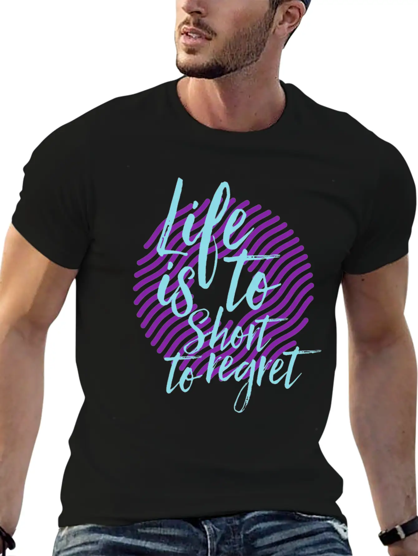 Inspiration Saying Life Breathable Soft Cotton T-Shirt – Timeless Casual Look