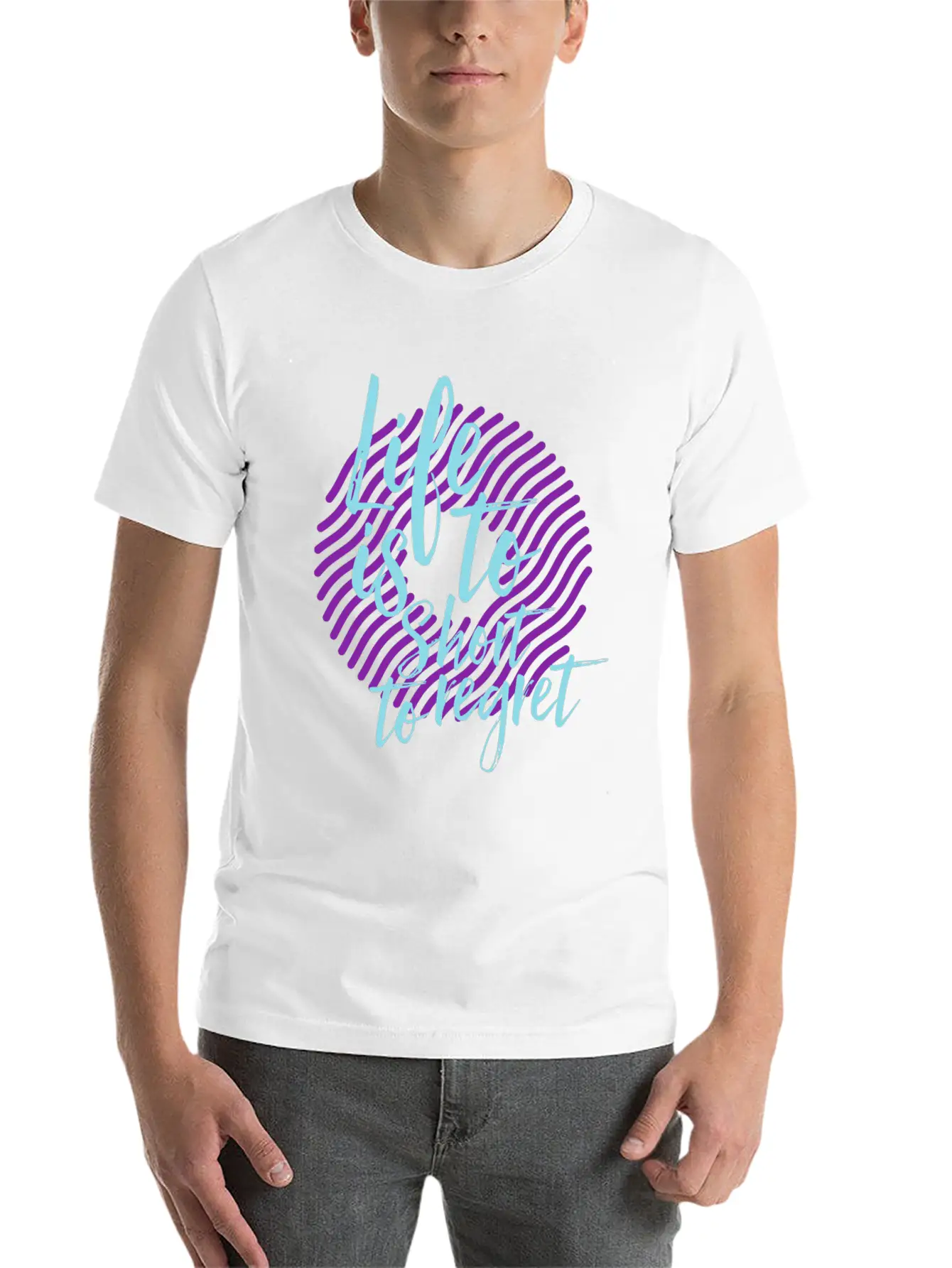 Inspiration Saying Life Breathable Soft Cotton T-Shirt – Timeless Casual Look