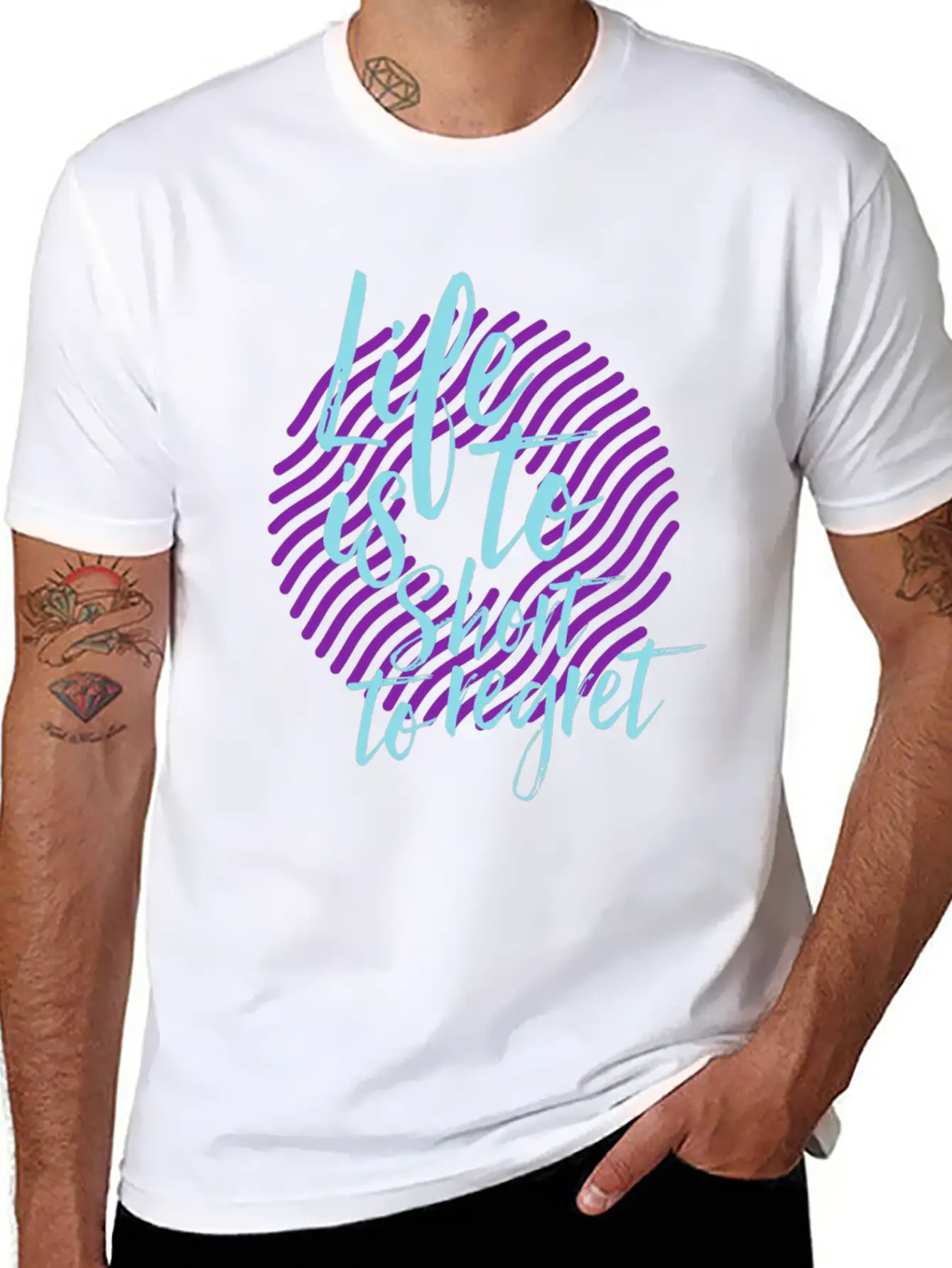 Inspiration Saying Life Breathable Soft Cotton T-Shirt – Timeless Casual Look