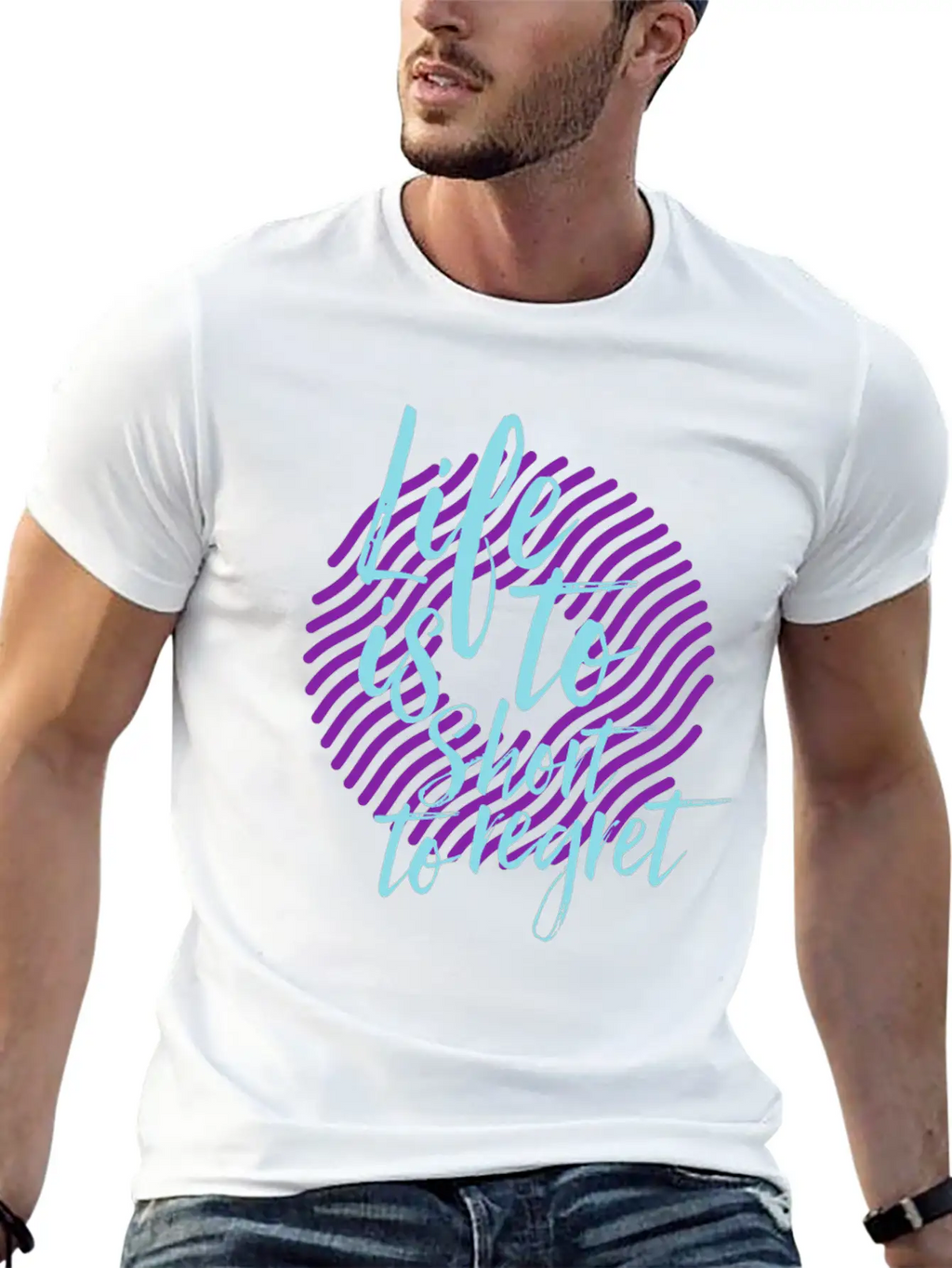 Inspiration Saying Life Breathable Soft Cotton T-Shirt – Timeless Casual Look