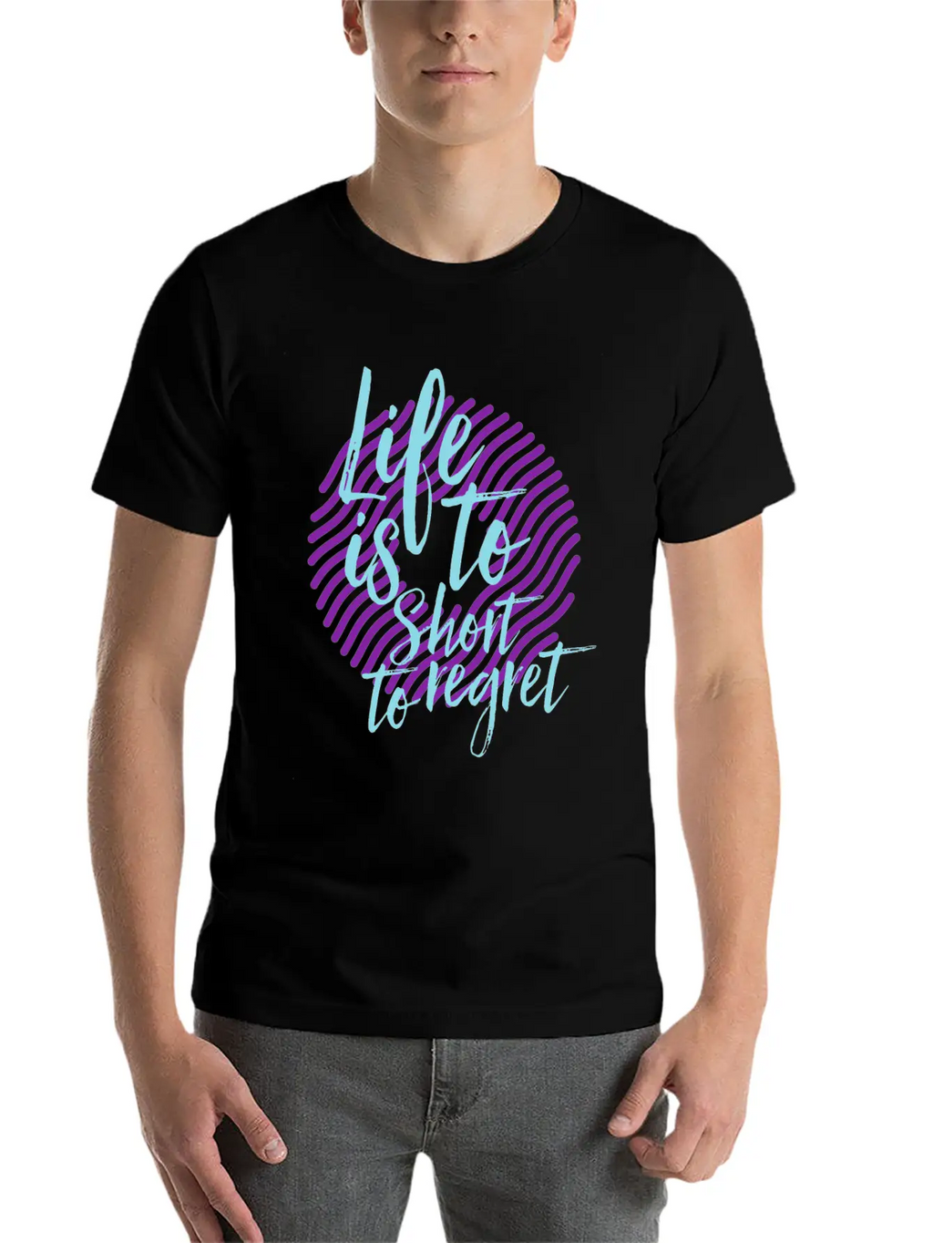 Inspiration Saying Life Breathable Soft Cotton T-Shirt – Timeless Casual Look
