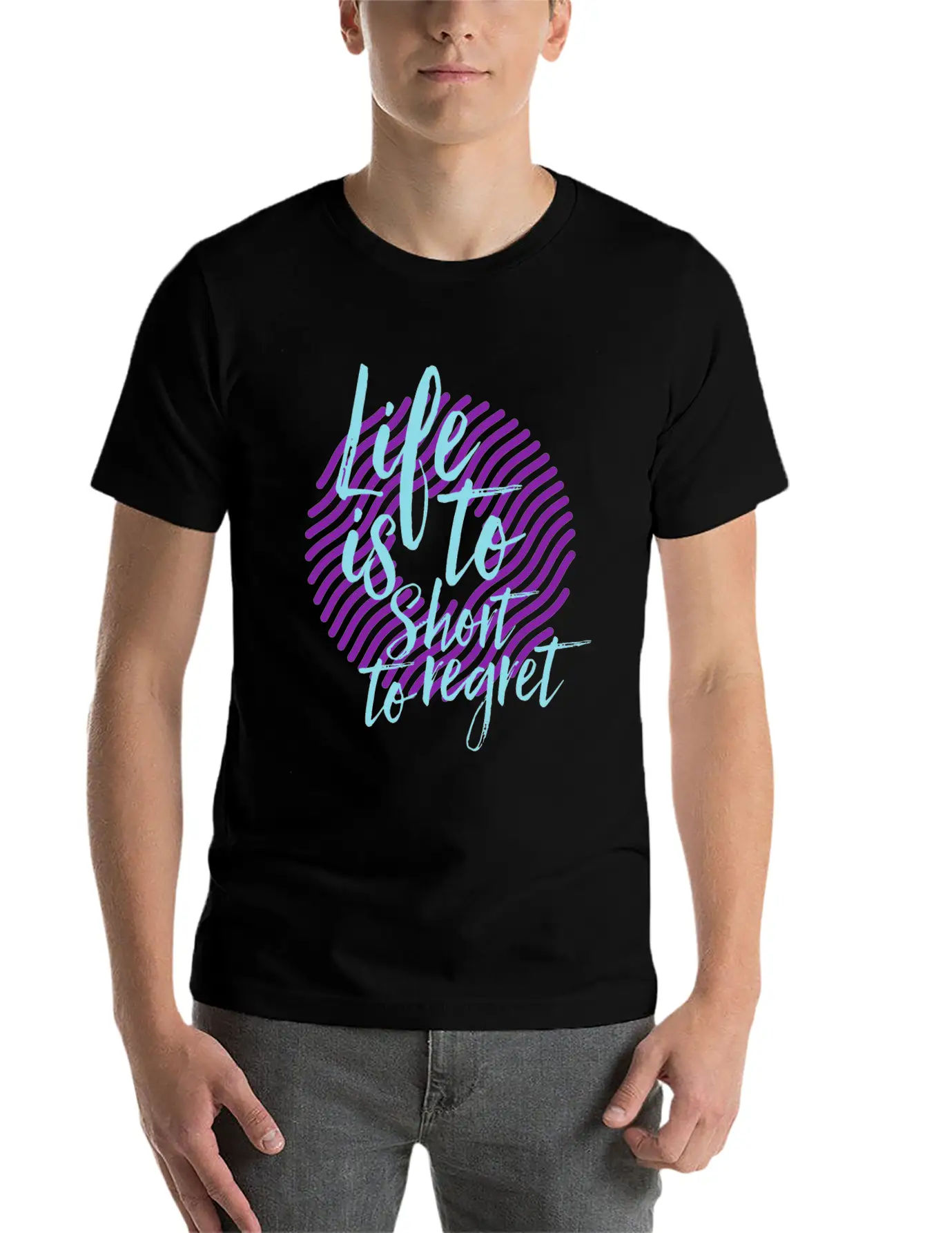 Inspiration Saying Life Breathable Soft Cotton T-Shirt – Timeless Casual Look