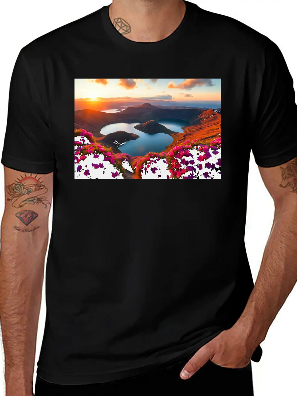 Inspiring Scenic Landscape Basic Graphic T-Shirt – Daily Comfort In Soft Cotton