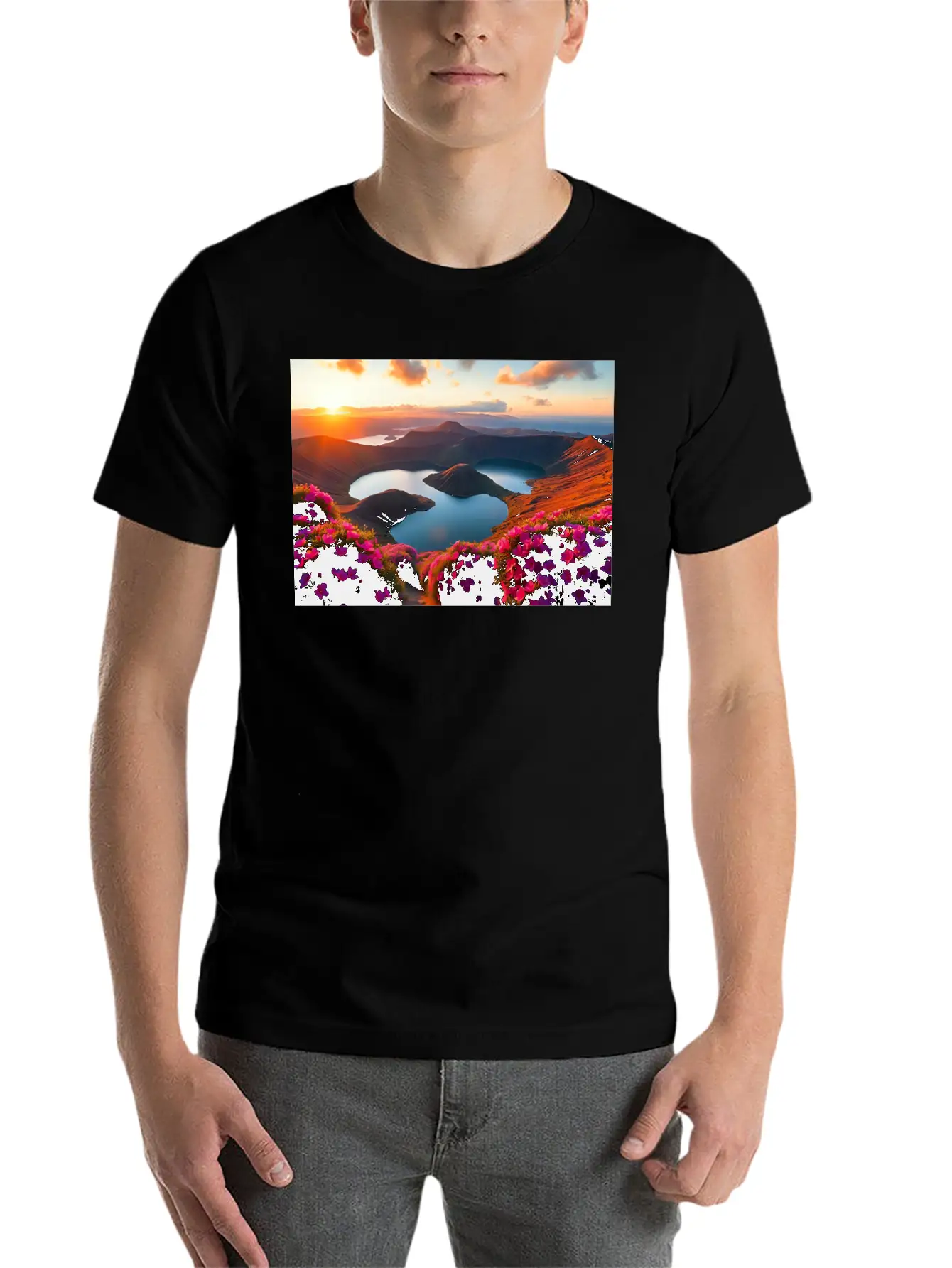 Inspiring Scenic Landscape Basic Graphic T-Shirt – Daily Comfort In Soft Cotton