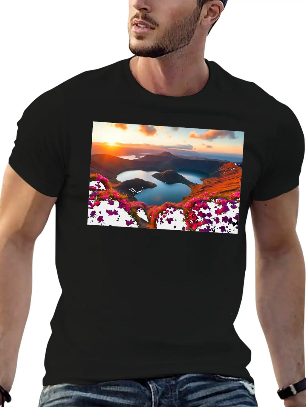 Inspiring Scenic Landscape Basic Graphic T-Shirt – Daily Comfort In Soft Cotton