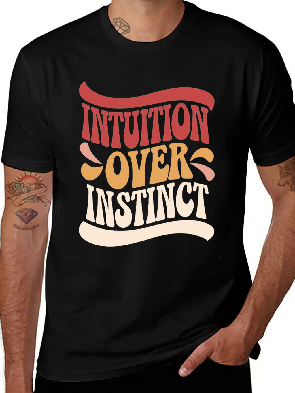 Inspiring Spirituality Quote Intuition Over Unisex Casual T-Shirt – Clean Design For Daily Comfort