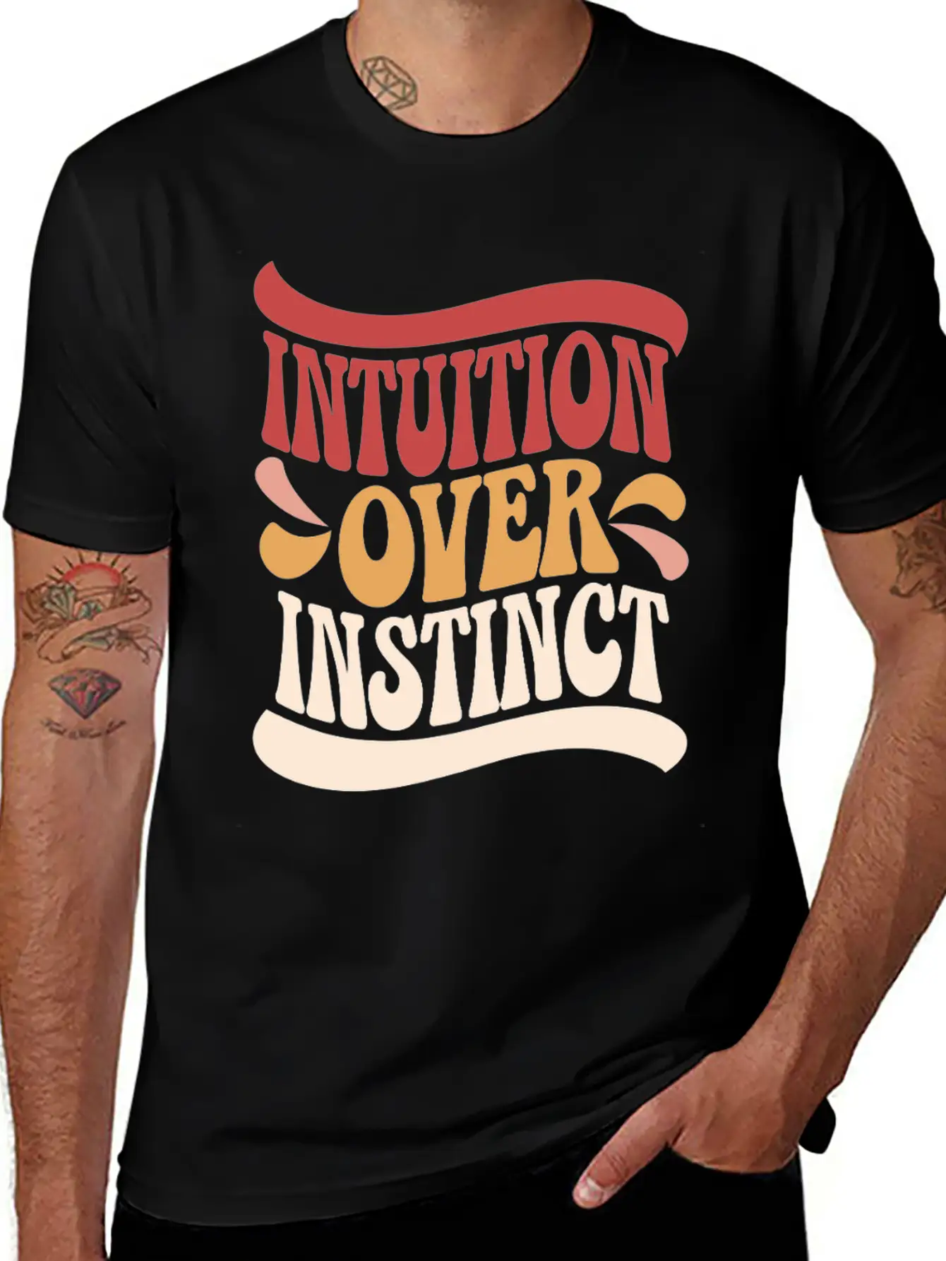 Inspiring Spirituality Quote Intuition Over Unisex Casual T-Shirt – Clean Design For Daily Comfort