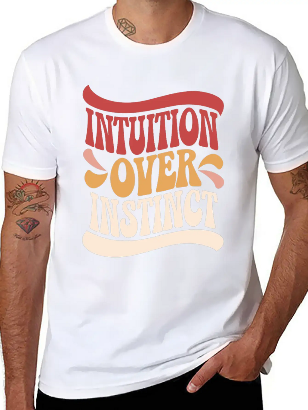 Inspiring Spirituality Quote Intuition Over Unisex Casual T-Shirt – Clean Design For Daily Comfort