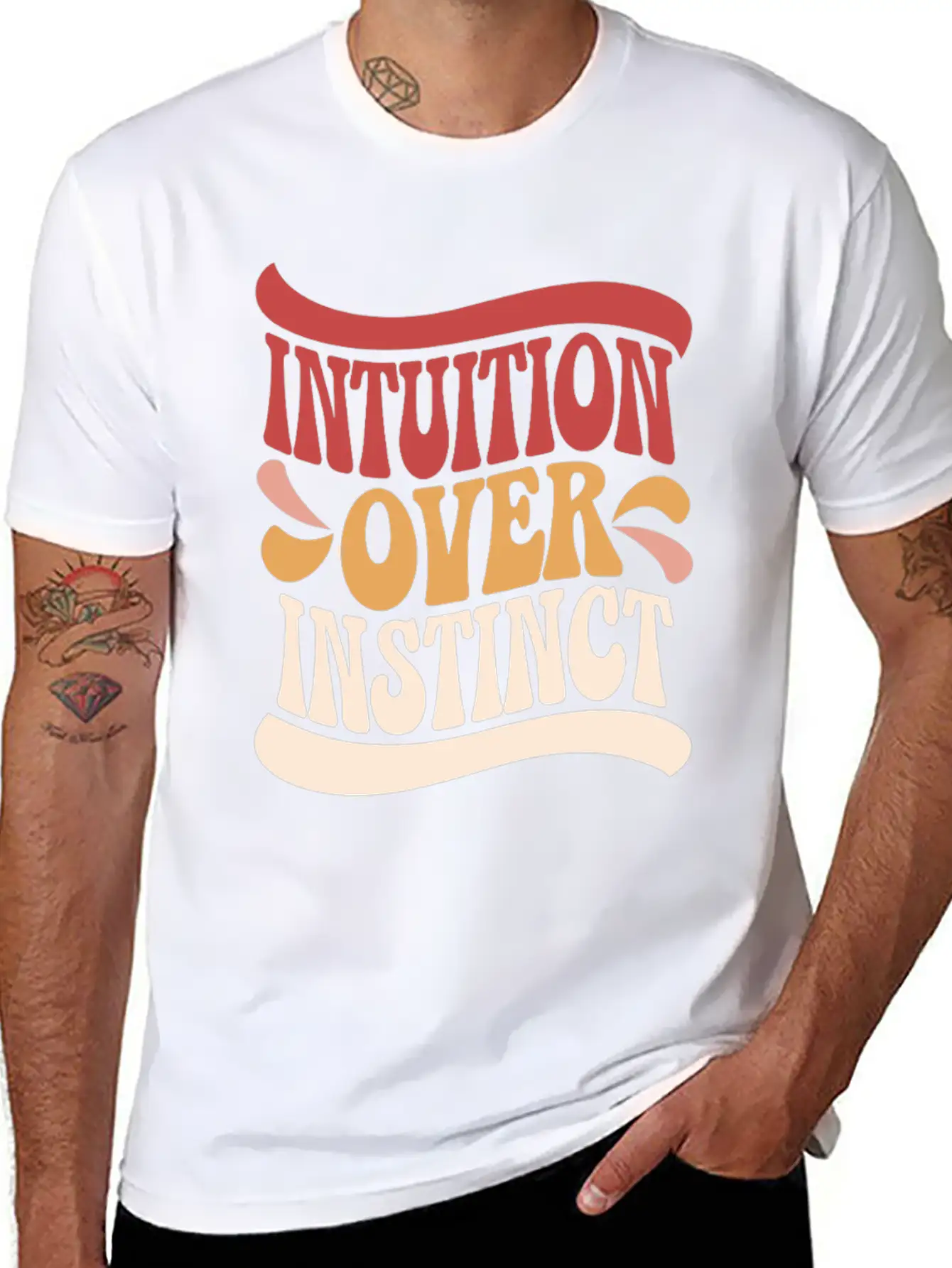 Inspiring Spirituality Quote Intuition Over Unisex Casual T-Shirt – Clean Design For Daily Comfort