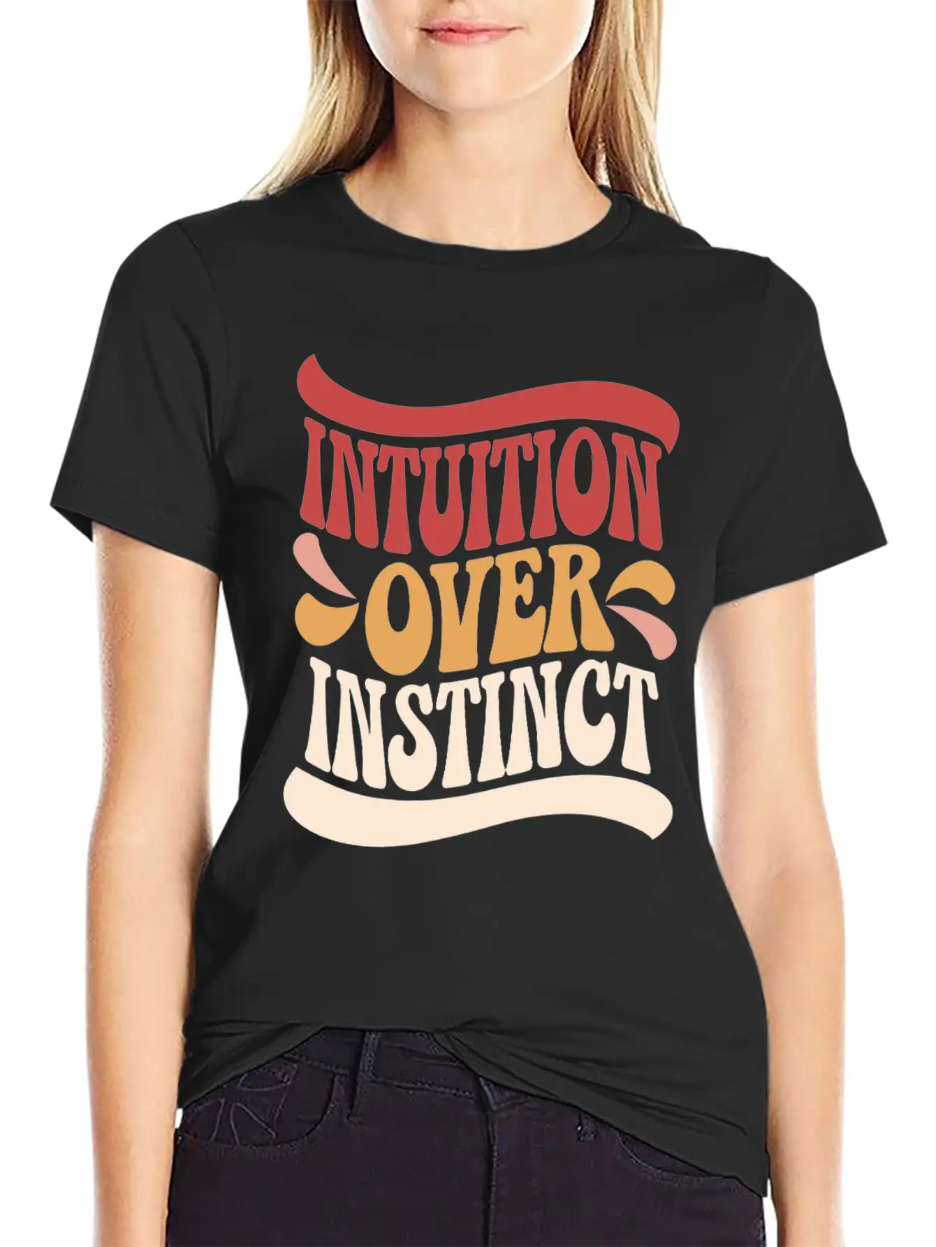 Inspiring Spirituality Quote Intuition Over Unisex Casual T-Shirt – Clean Design For Daily Comfort