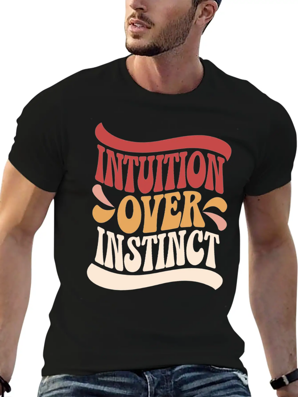 Inspiring Spirituality Quote Intuition Over Unisex Casual T-Shirt – Clean Design For Daily Comfort