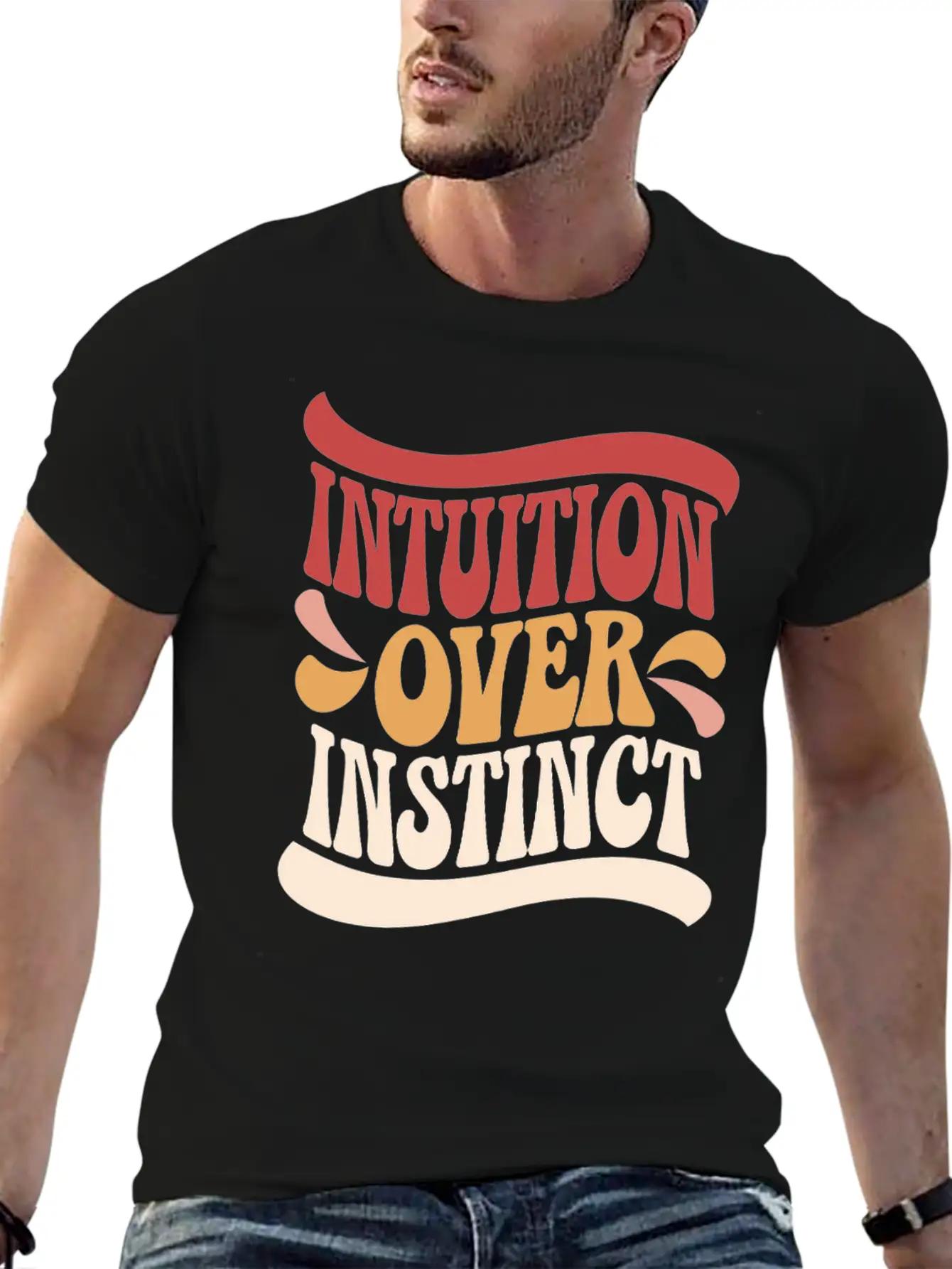 Inspiring Spirituality Quote Intuition Over Unisex Casual T-Shirt – Clean Design For Daily Comfort