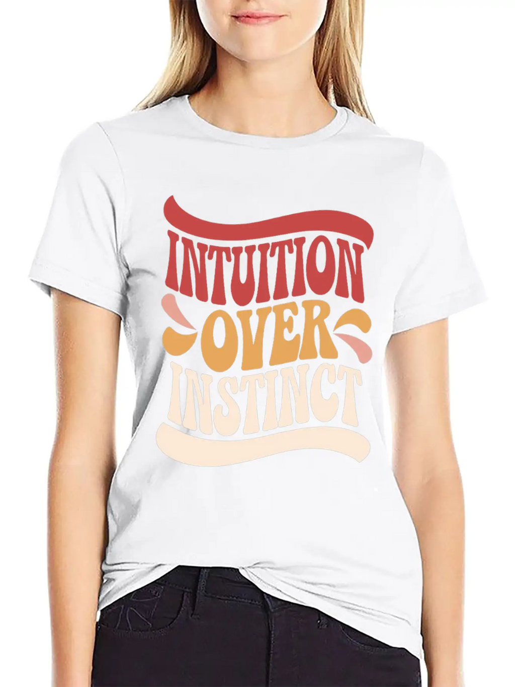 Inspiring Spirituality Quote Intuition Over Unisex Casual T-Shirt – Clean Design For Daily Comfort