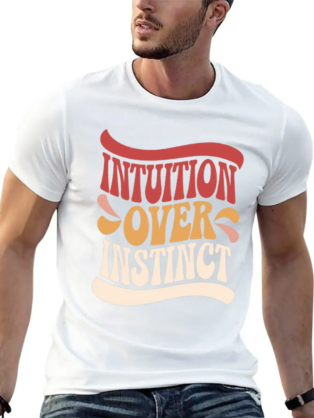 Inspiring Spirituality Quote Intuition Over Unisex Casual T-Shirt – Clean Design For Daily Comfort
