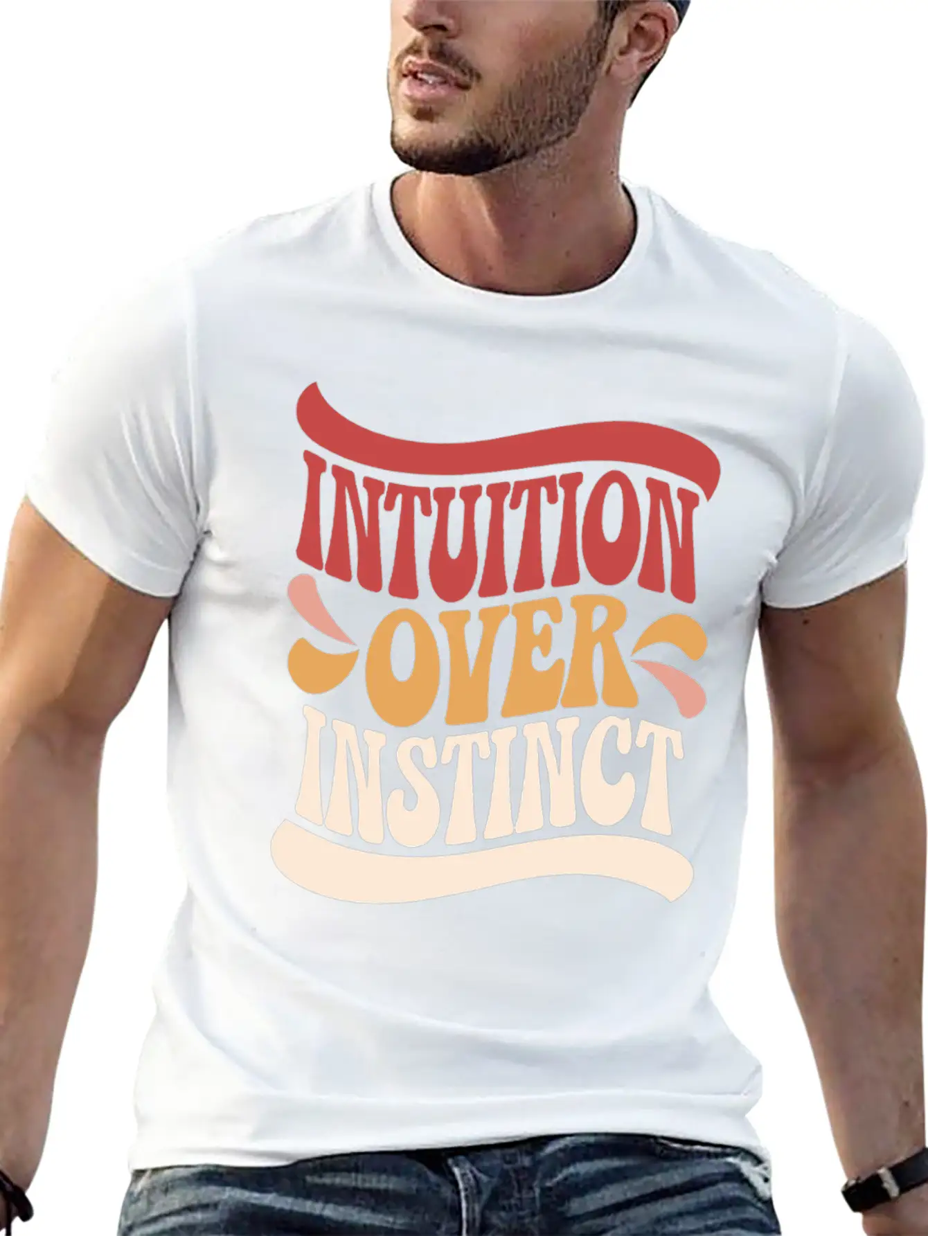 Inspiring Spirituality Quote Intuition Over Unisex Casual T-Shirt – Clean Design For Daily Comfort