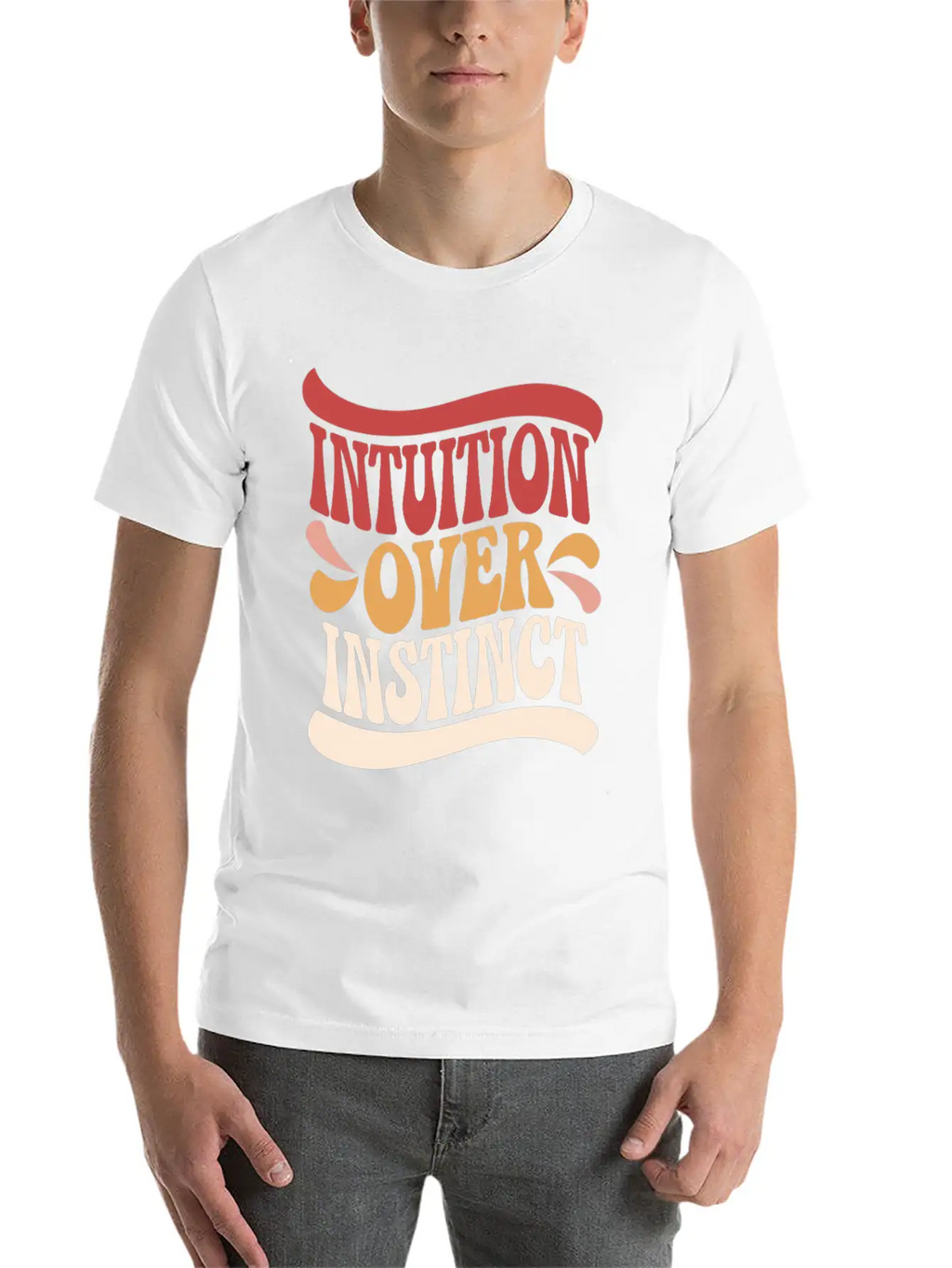 Inspiring Spirituality Quote Intuition Over Unisex Casual T-Shirt – Clean Design For Daily Comfort