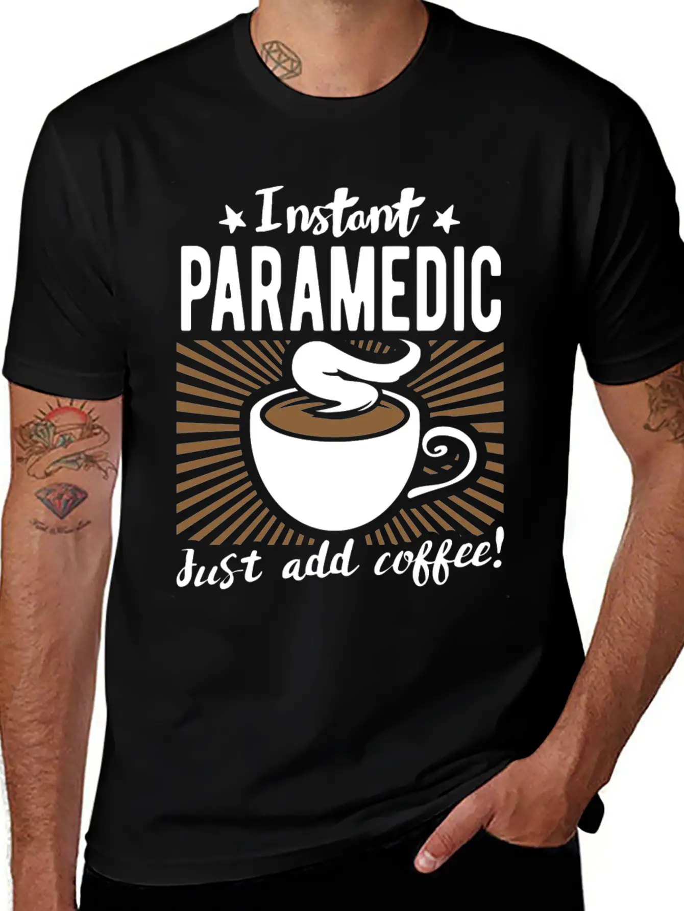 Instant Paramedic - Just Add Coffee Essential Cotton Tee For Daily Outfits – Unisex Style