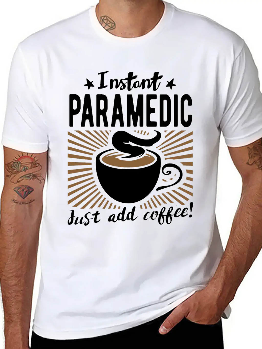 Instant Paramedic - Just Add Coffee Essential Cotton Tee For Daily Outfits – Unisex Style