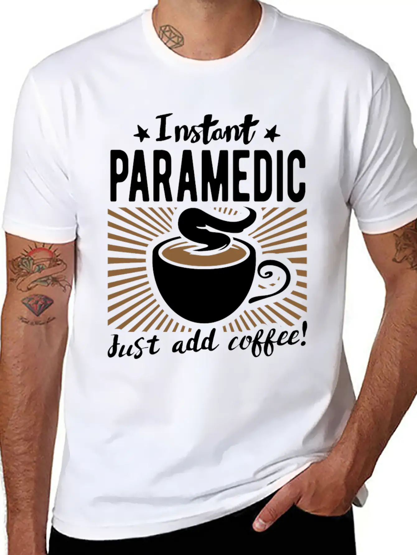 Instant Paramedic - Just Add Coffee Essential Cotton Tee For Daily Outfits – Unisex Style