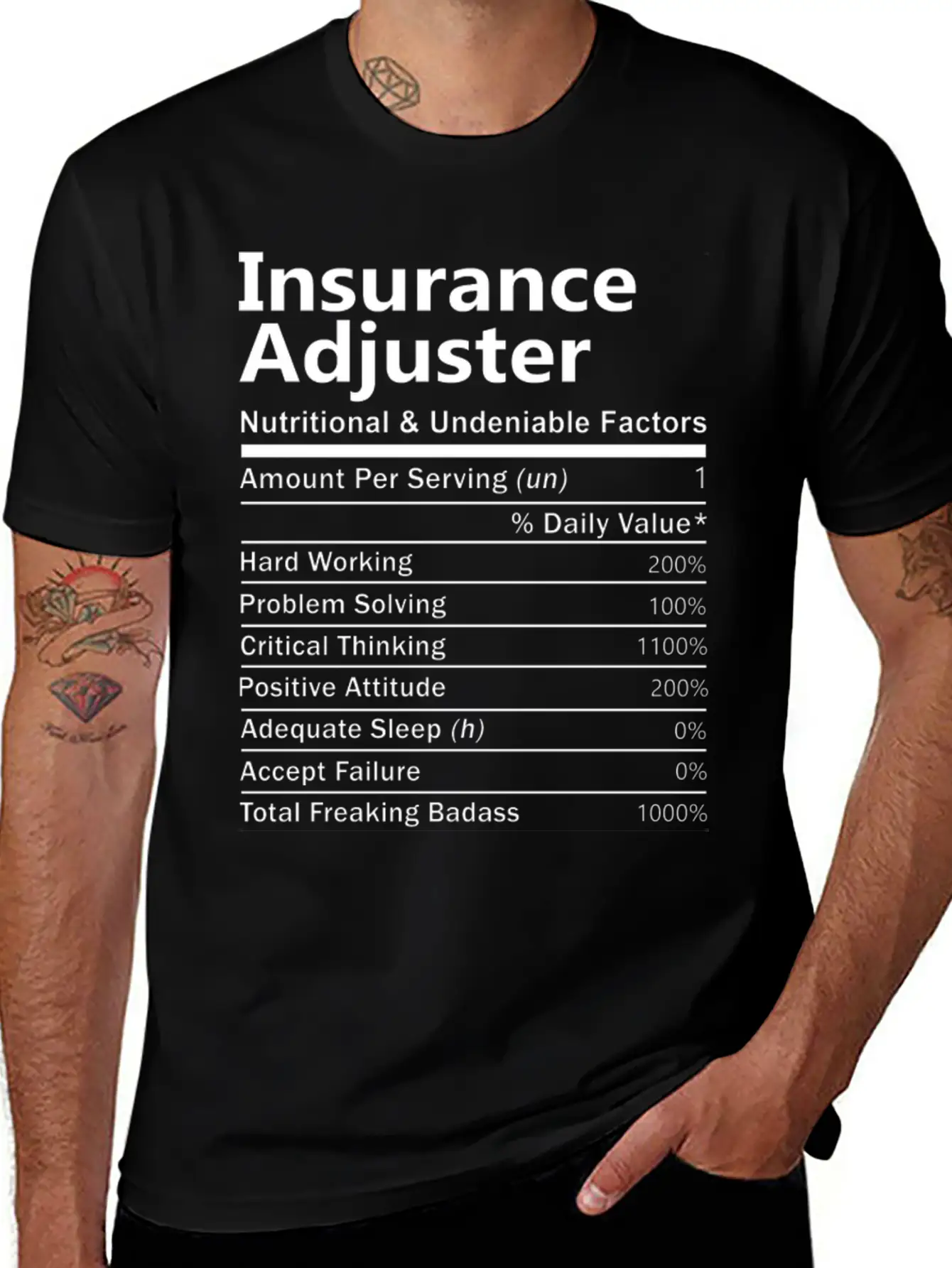 Insurance Adjuster T Shirt - Nutritional And Unden Stylish Everyday T-Shirt – Unisex Basic Cotton Tee