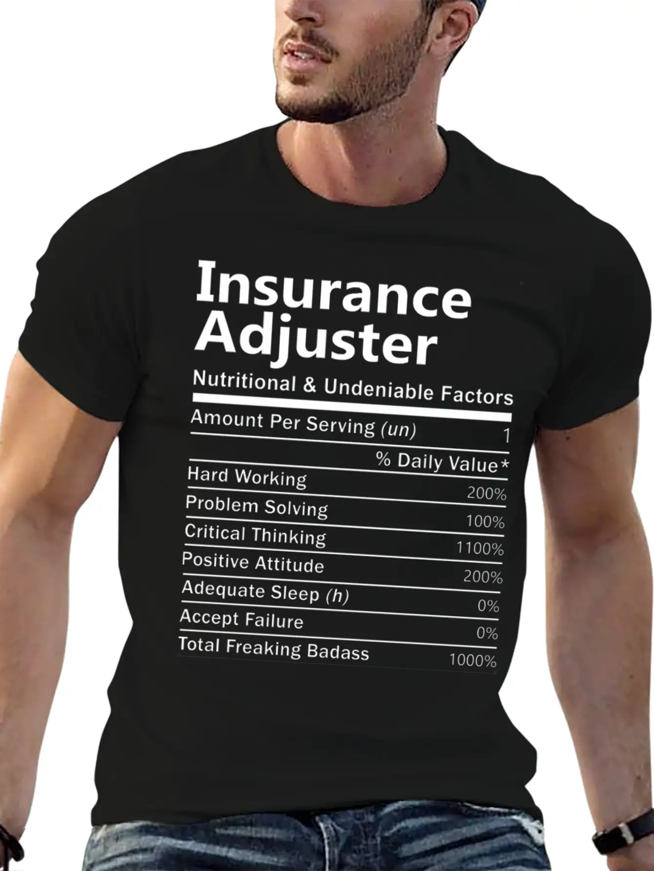 Insurance Adjuster T Shirt - Nutritional And Unden Stylish Everyday T-Shirt – Unisex Basic Cotton Tee